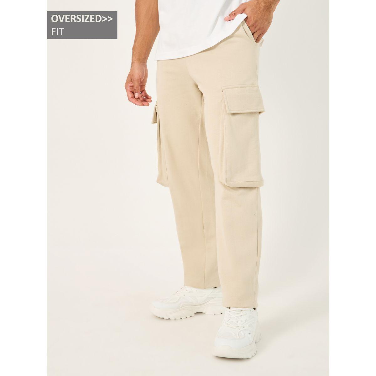 Styli Oversized Open Hem Joggers with Cargo Pockets-men-clothing-bottoms-joggers-image-1