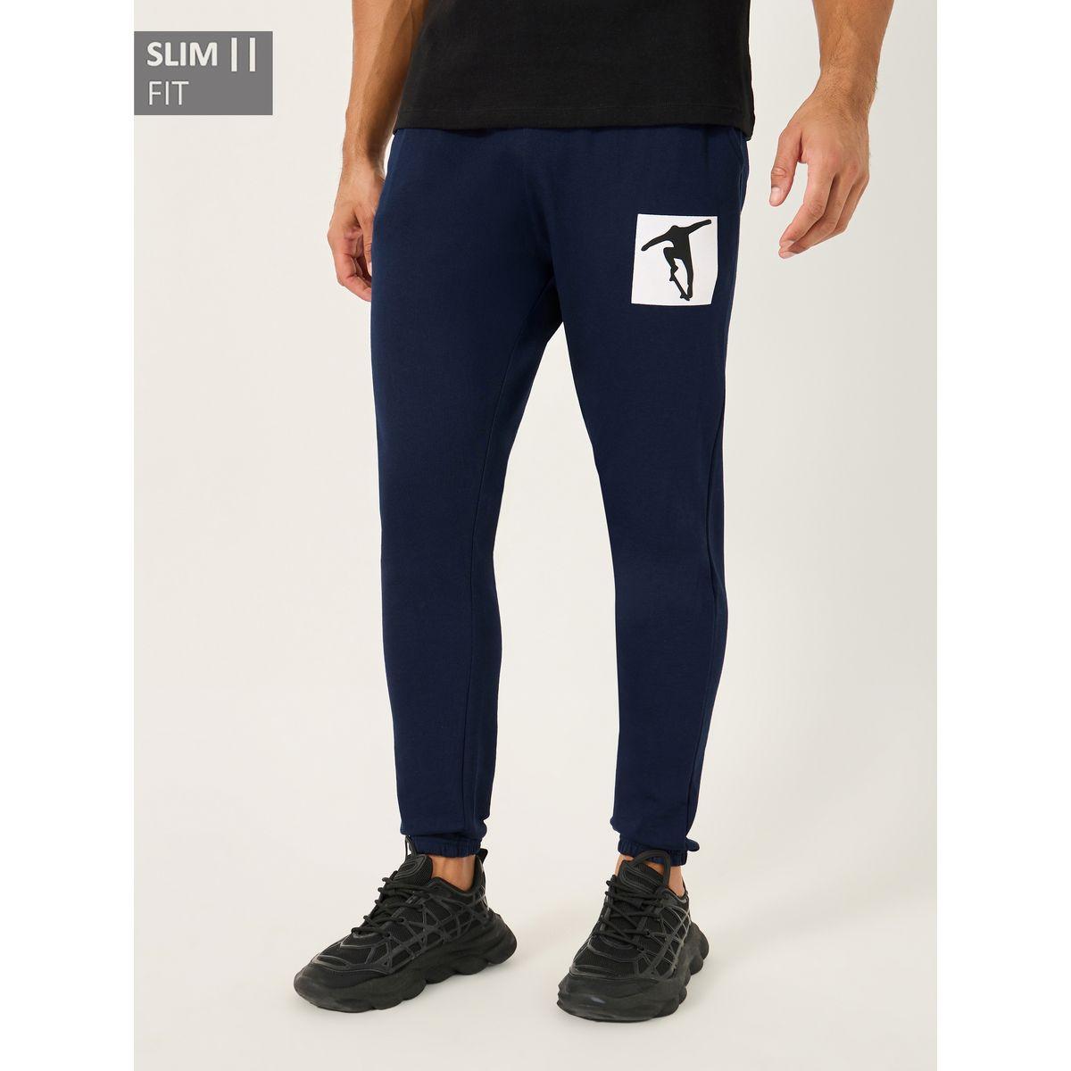Styli Graphic Print Slim Fit Joggers with Elasticated Hem-men-clothing-bottoms-joggers-image-1