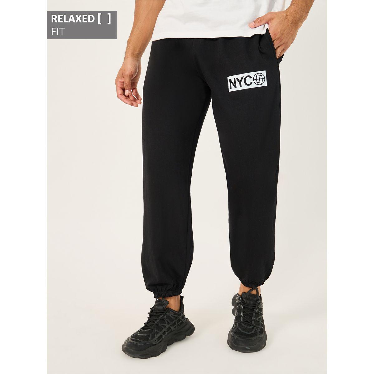 Styli Graphic Print Cotton Rich Fleece Relaxed Fit Joggers-men-clothing-bottoms-joggers-image-1