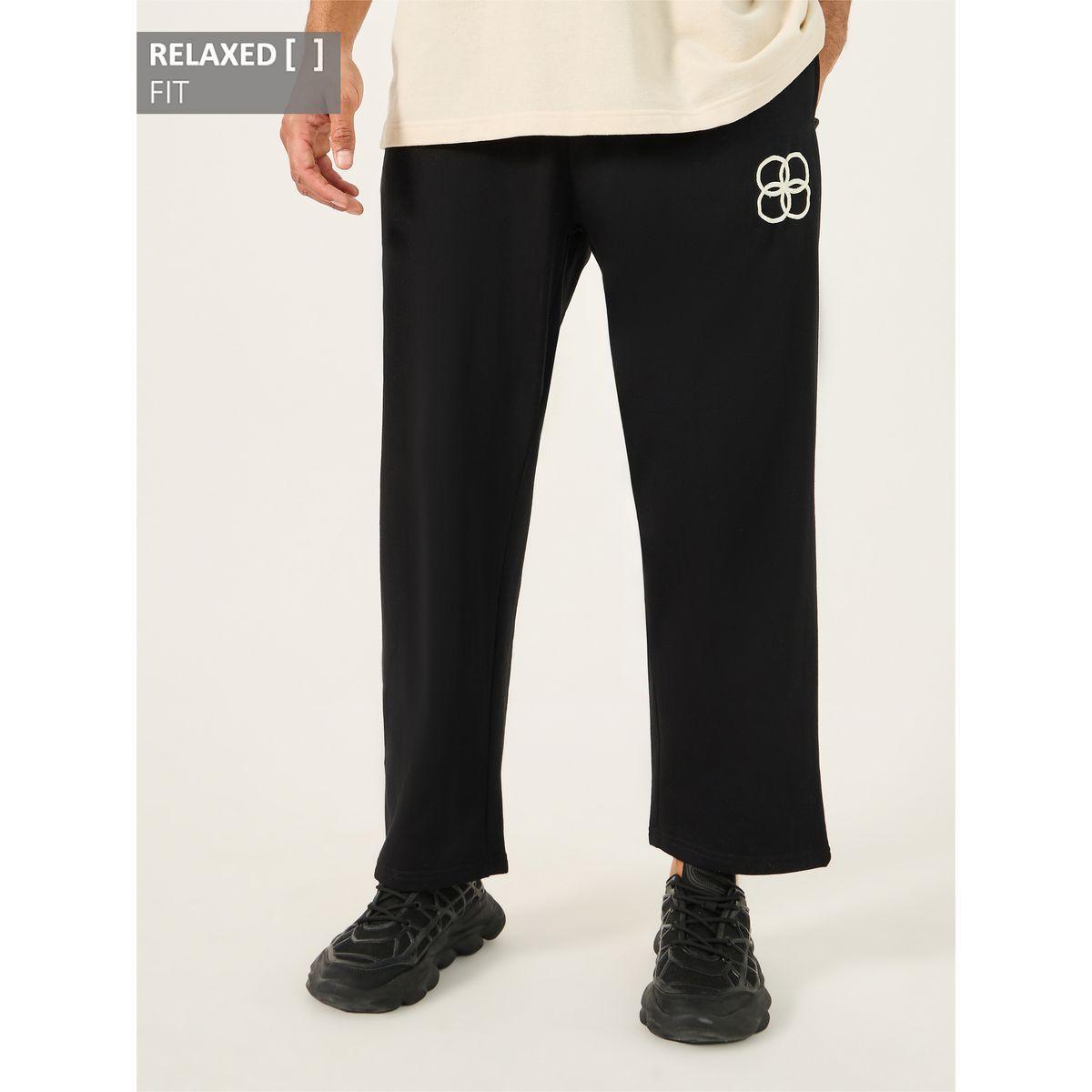 Styli Embroidered Logo Relaxed Fit Open Hem Joggers-men-clothing-bottoms-joggers-image-1