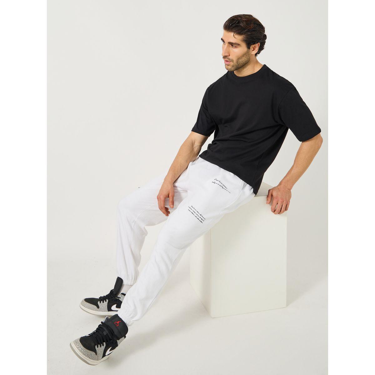 Styli Slogan Print Cotton Rich Fleece Oversized Joggers-men-clothing-bottoms-joggers-image-1