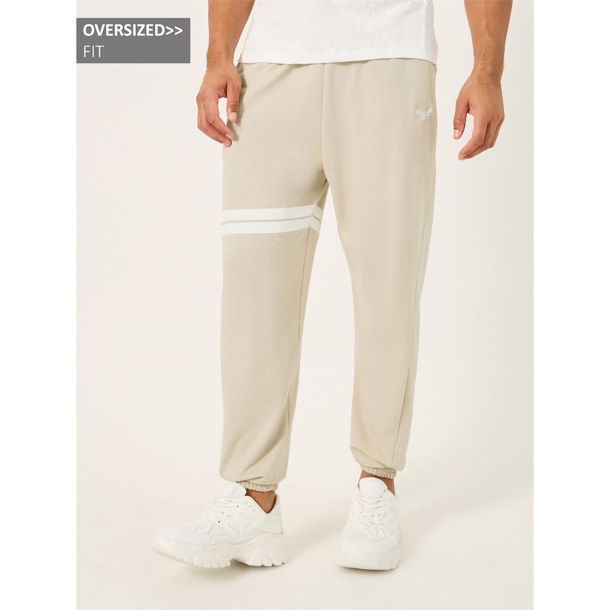 Styli Contrast Double Stripes Oversized Joggers with Embroidery Detail-men-clothing-bottoms-joggers-image-1