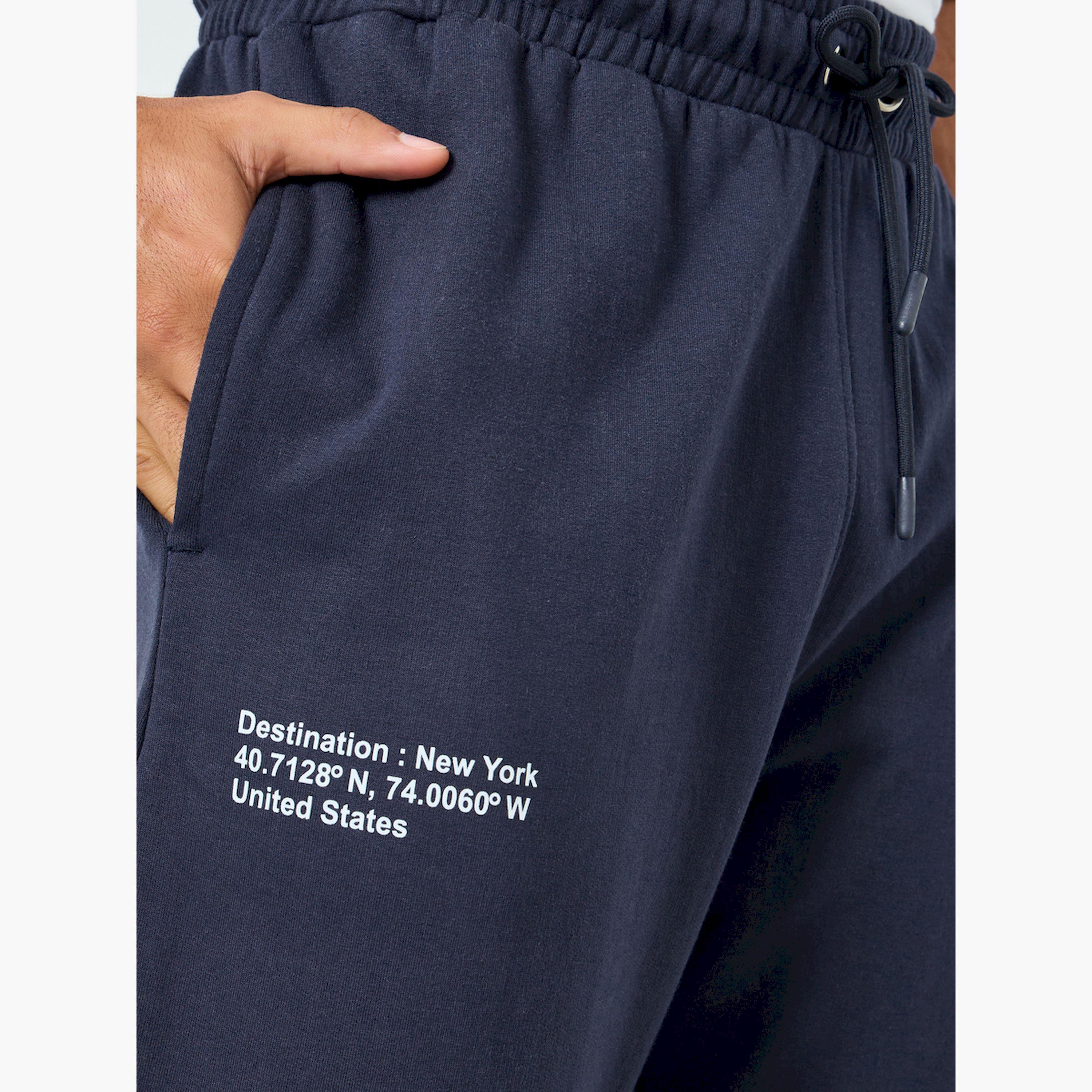 Styli Men Navy Blue Minimal Slogan Oversized Joggers-men-clothing-bottoms-joggers-image-3