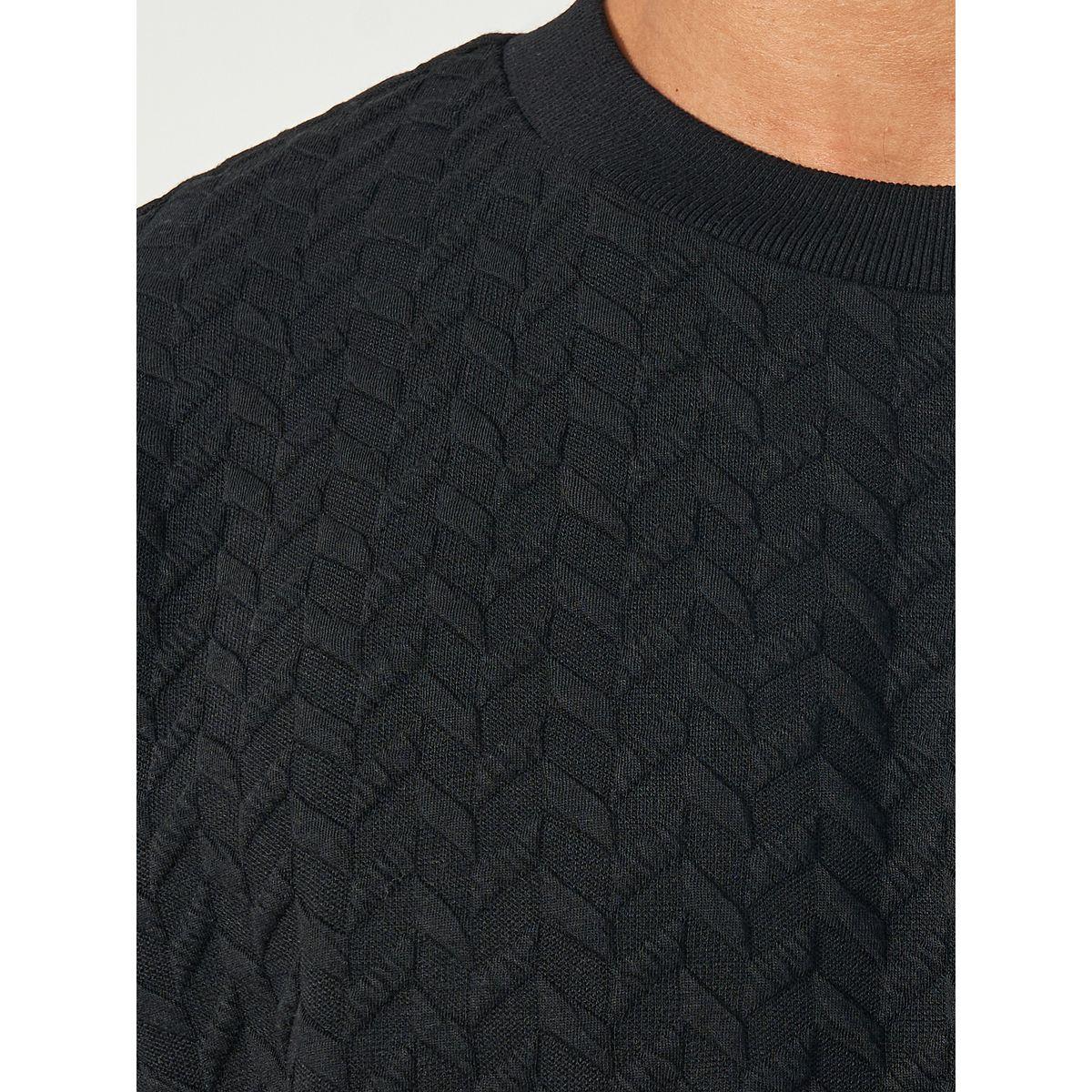 Styli Chevron Knit Oversized Mock Neck T-Shirt-men-clothing-tshirtsandpolos-tshirts-image-3