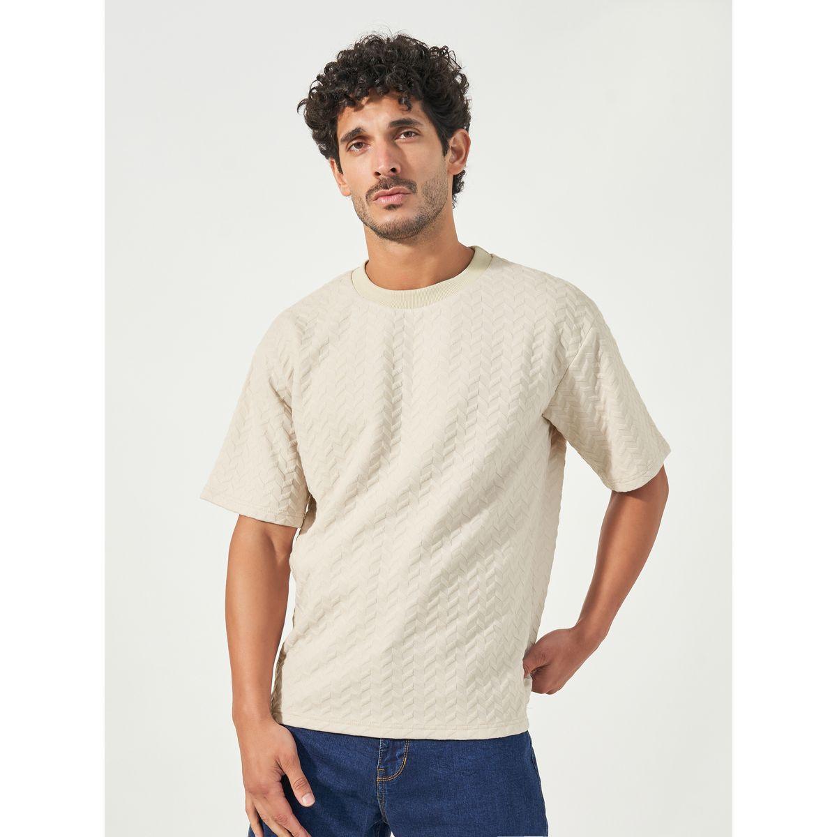 تيشيرت فضفاض شيفرون محبوك بياقة دائرية-men-clothing-tshirtsandpolos-tshirts-image-5