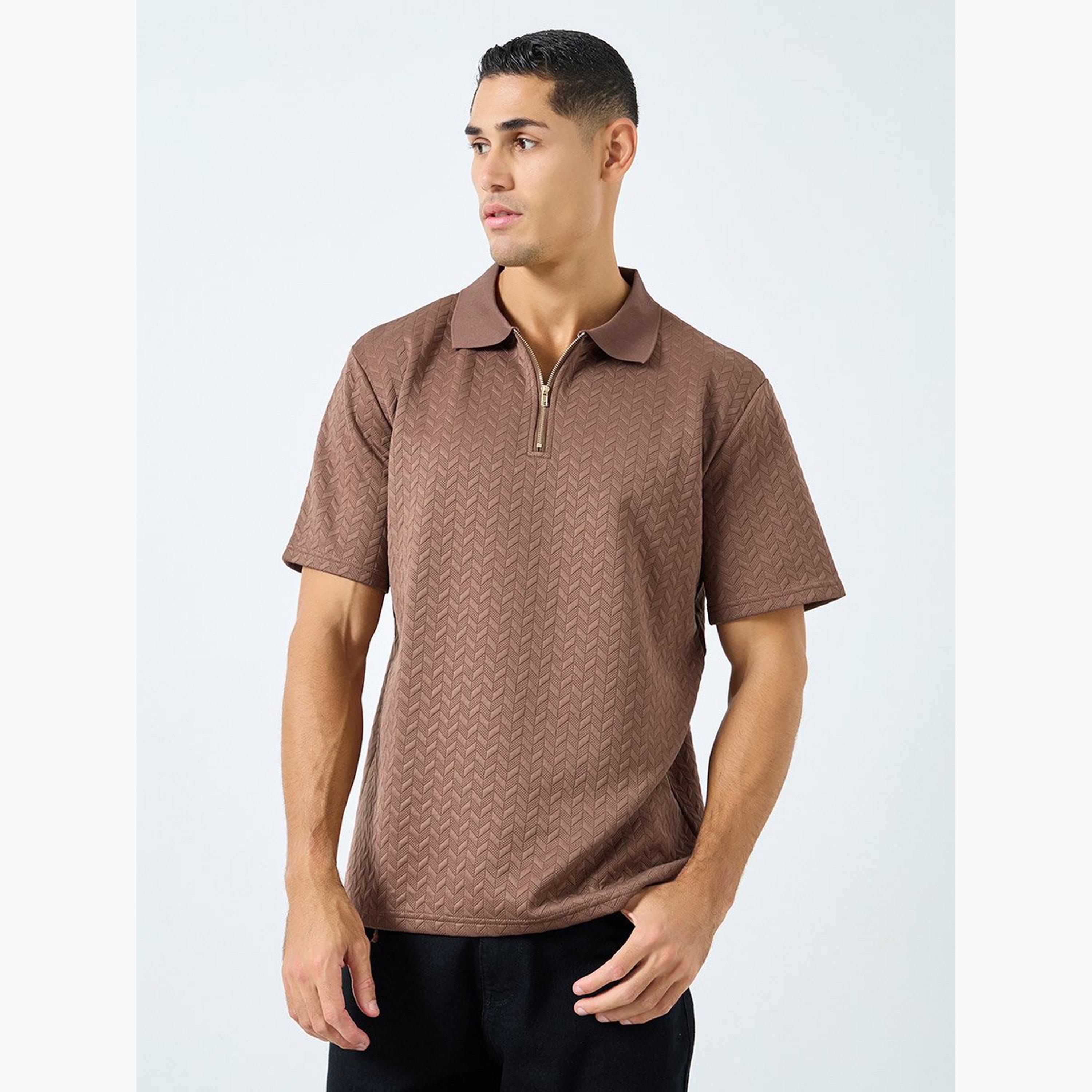 Styli Relaxed Fit Quarter Zip Pique Polo-men-clothing-tshirtsandpolos-polos-image-1