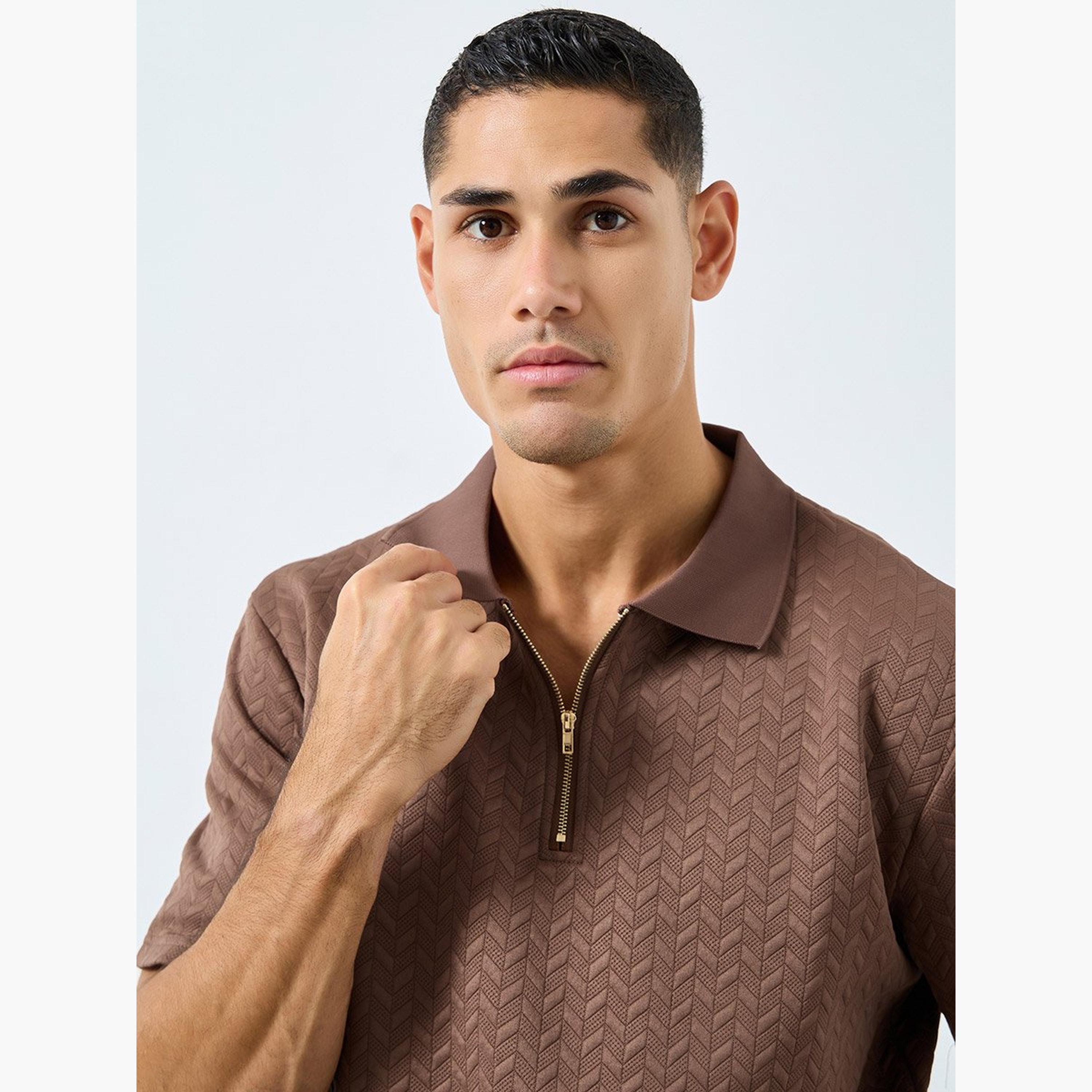 Styli Relaxed Fit Quarter Zip Pique Polo-men-clothing-tshirtsandpolos-polos-image-2