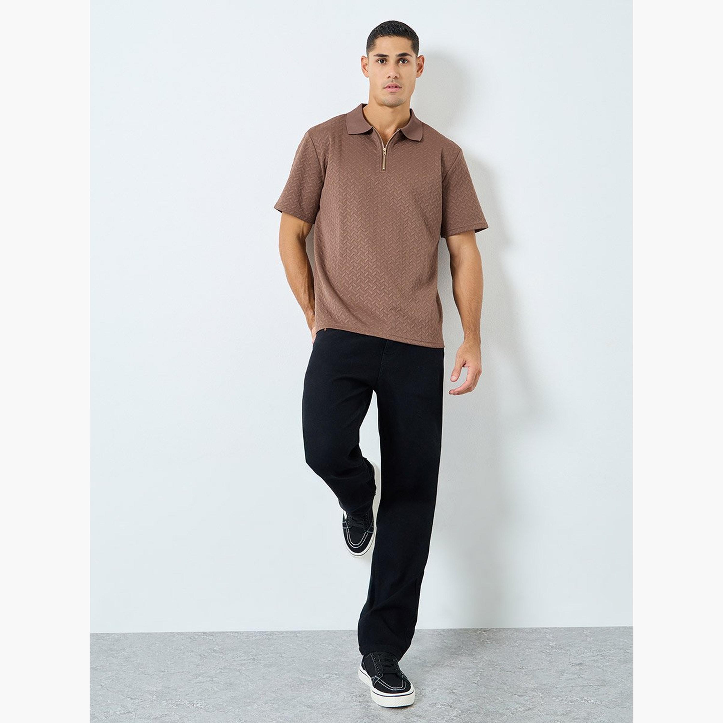 Styli Relaxed Fit Quarter Zip Pique Polo-men-clothing-tshirtsandpolos-polos-image-3