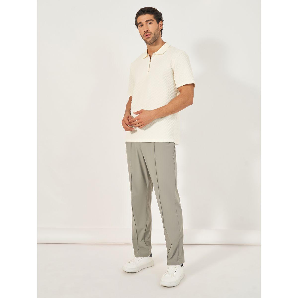 Styli Relaxed Fit Quarter Zip Pique Polo T-Shirt-men-clothing-tshirtsandpolos-polos-image-2