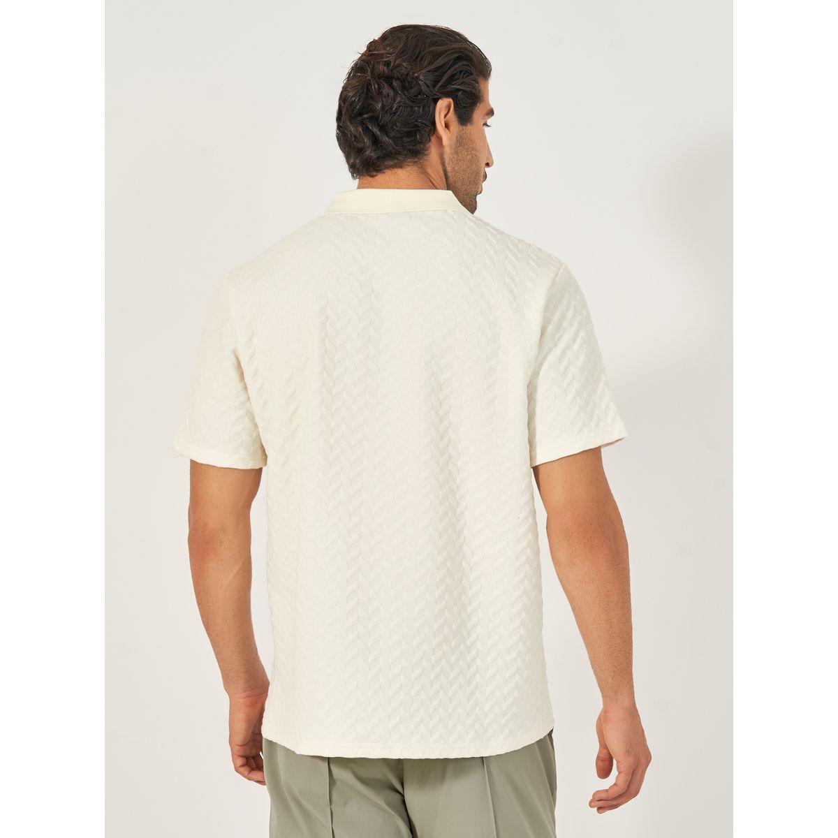Styli Relaxed Fit Quarter Zip Pique Polo T-Shirt-men-clothing-tshirtsandpolos-polos-image-5