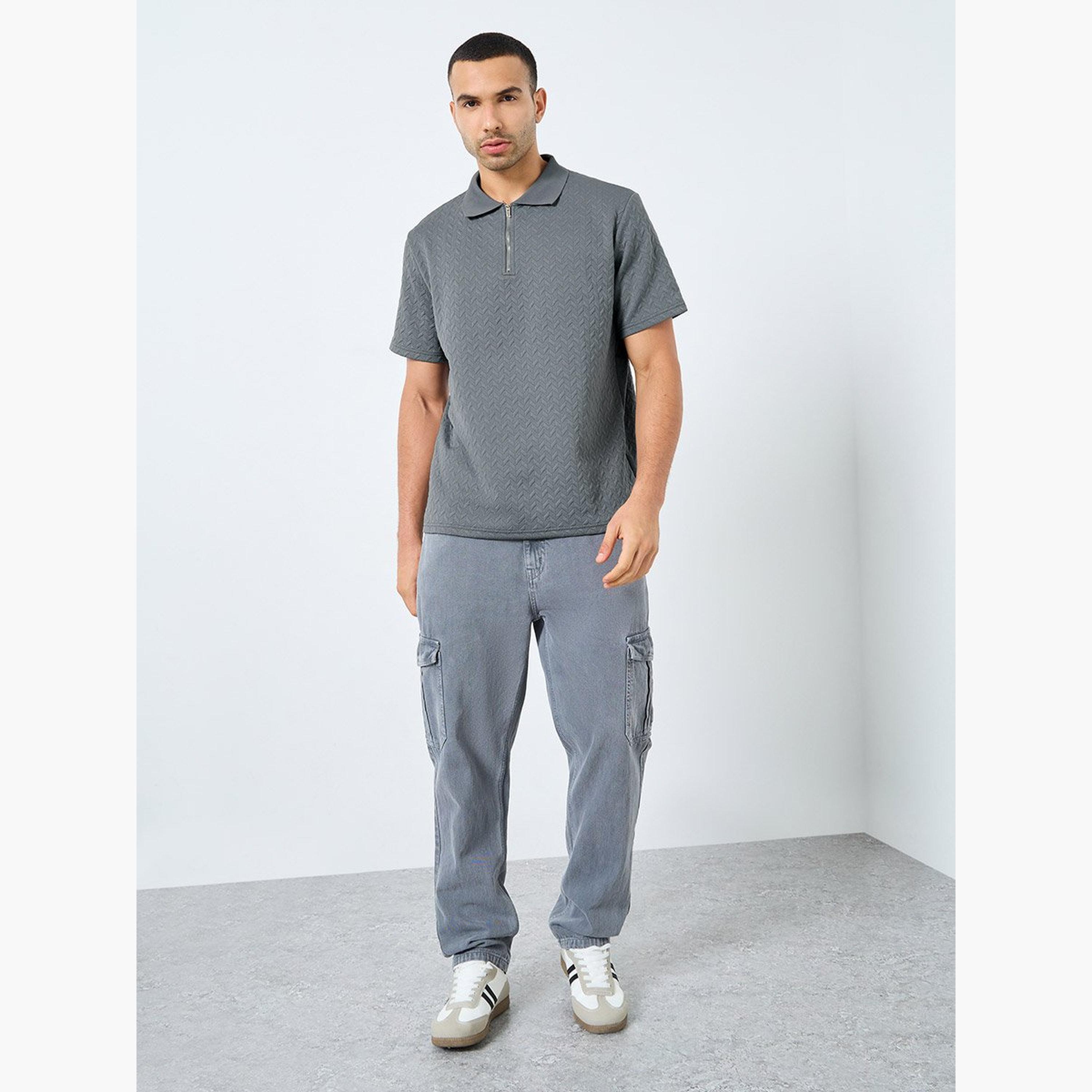 Styli Relaxed Fit Quarter Zip Pique Polo-men-clothing-tshirtsandpolos-polos-image-2