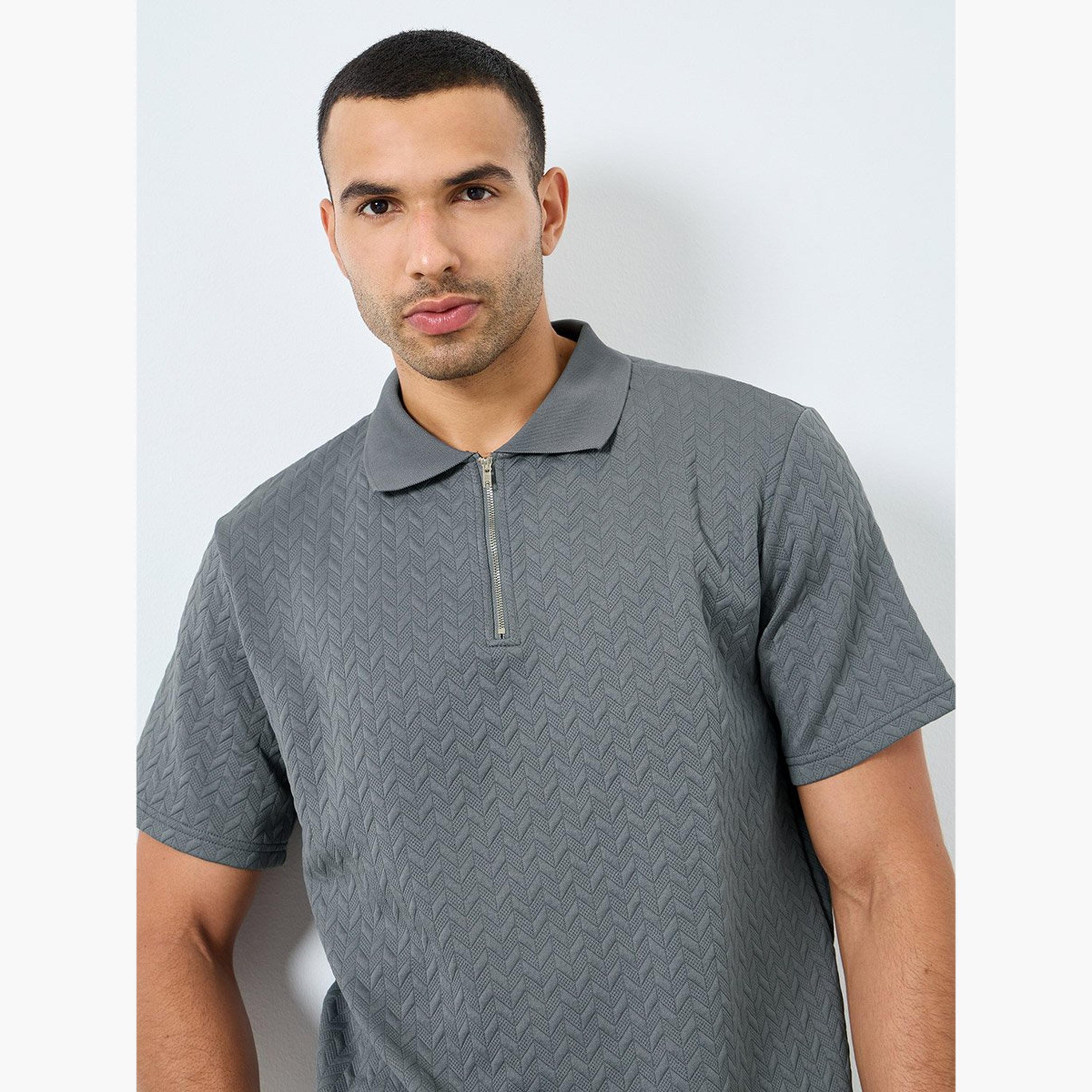 Styli Relaxed Fit Quarter Zip Pique Polo-men-clothing-tshirtsandpolos-polos-image-3