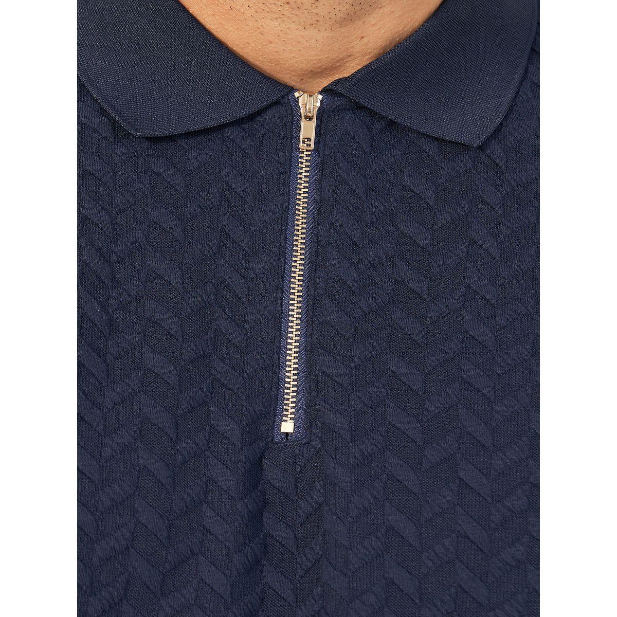 Styli Relaxed Fit Quarter Zip Pique Polo T-Shirt-men-clothing-tshirtsandpolos-polos-image-4