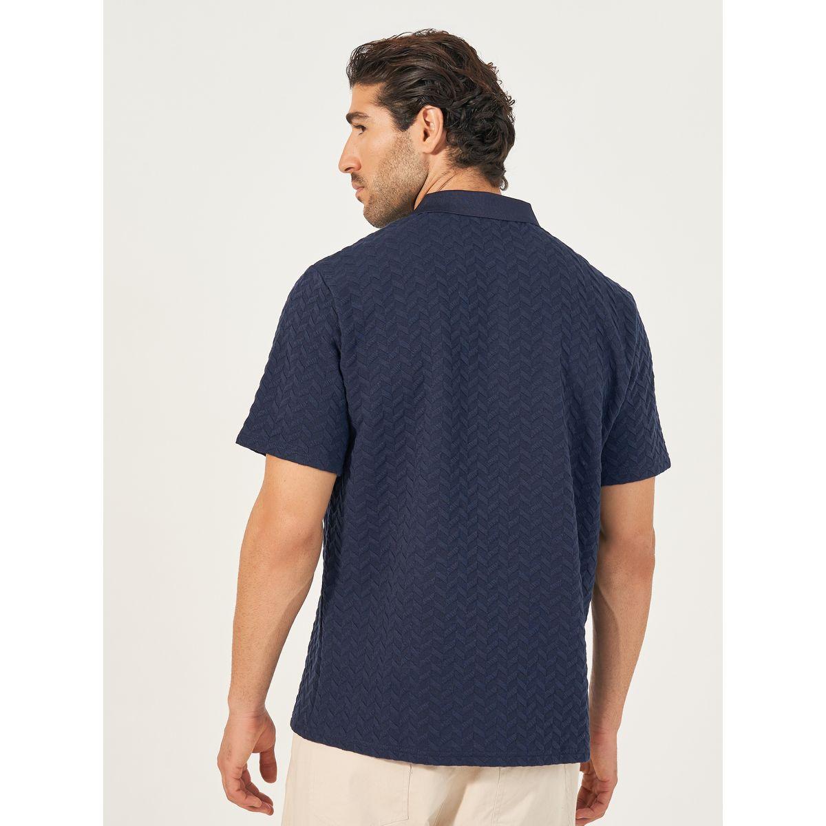 Styli Relaxed Fit Quarter Zip Pique Polo T-Shirt-men-clothing-tshirtsandpolos-polos-image-6