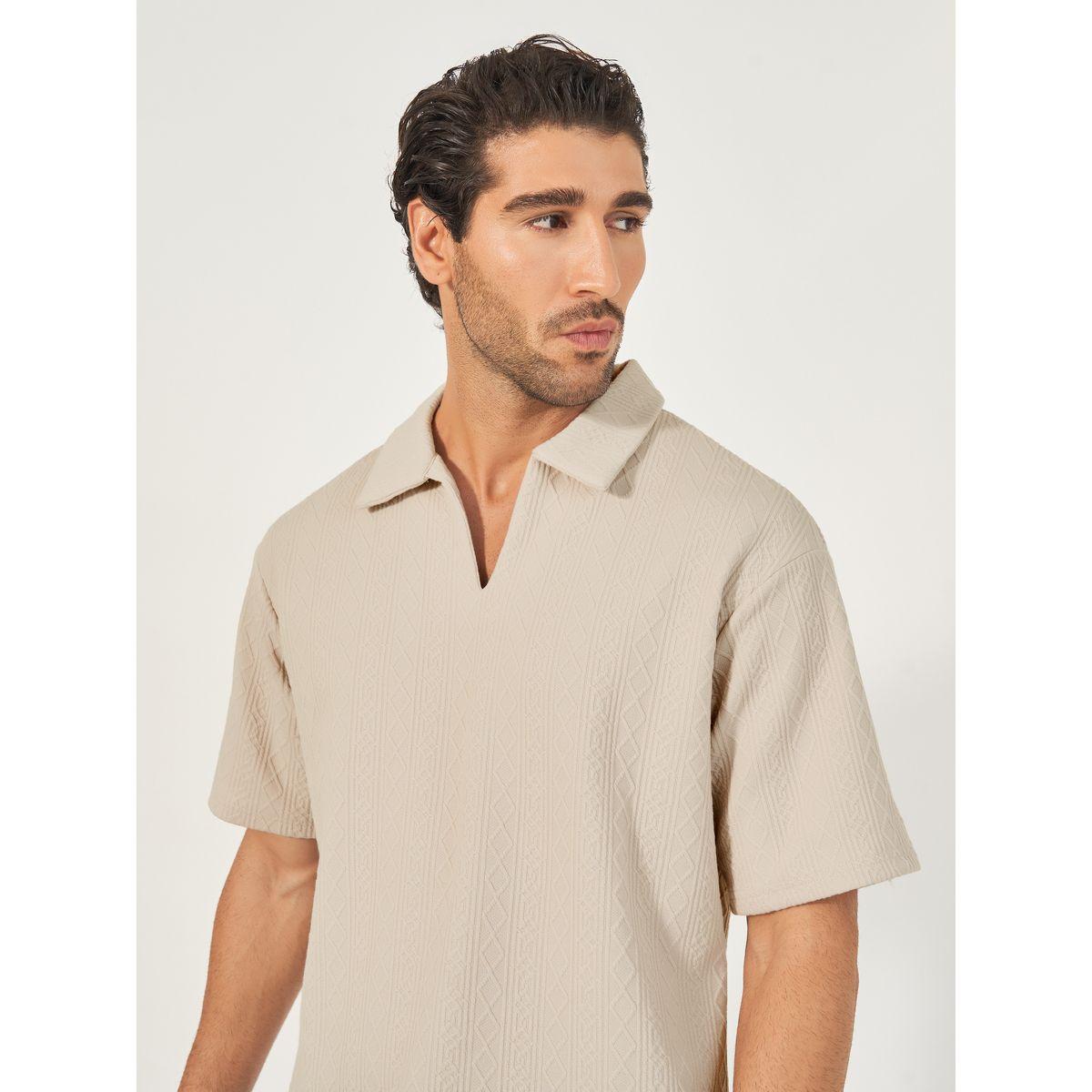 Styli Geometric Jacquard Relaxed Fit Polo-men-clothing-tshirtsandpolos-polos-image-1