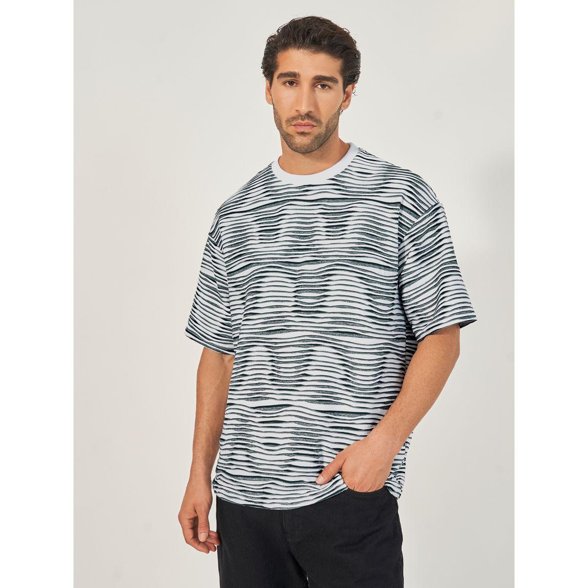 Styli Striped Wave Knit Boxy T-Shirt-men-clothing-tshirtsandpolos-tshirts-image-1