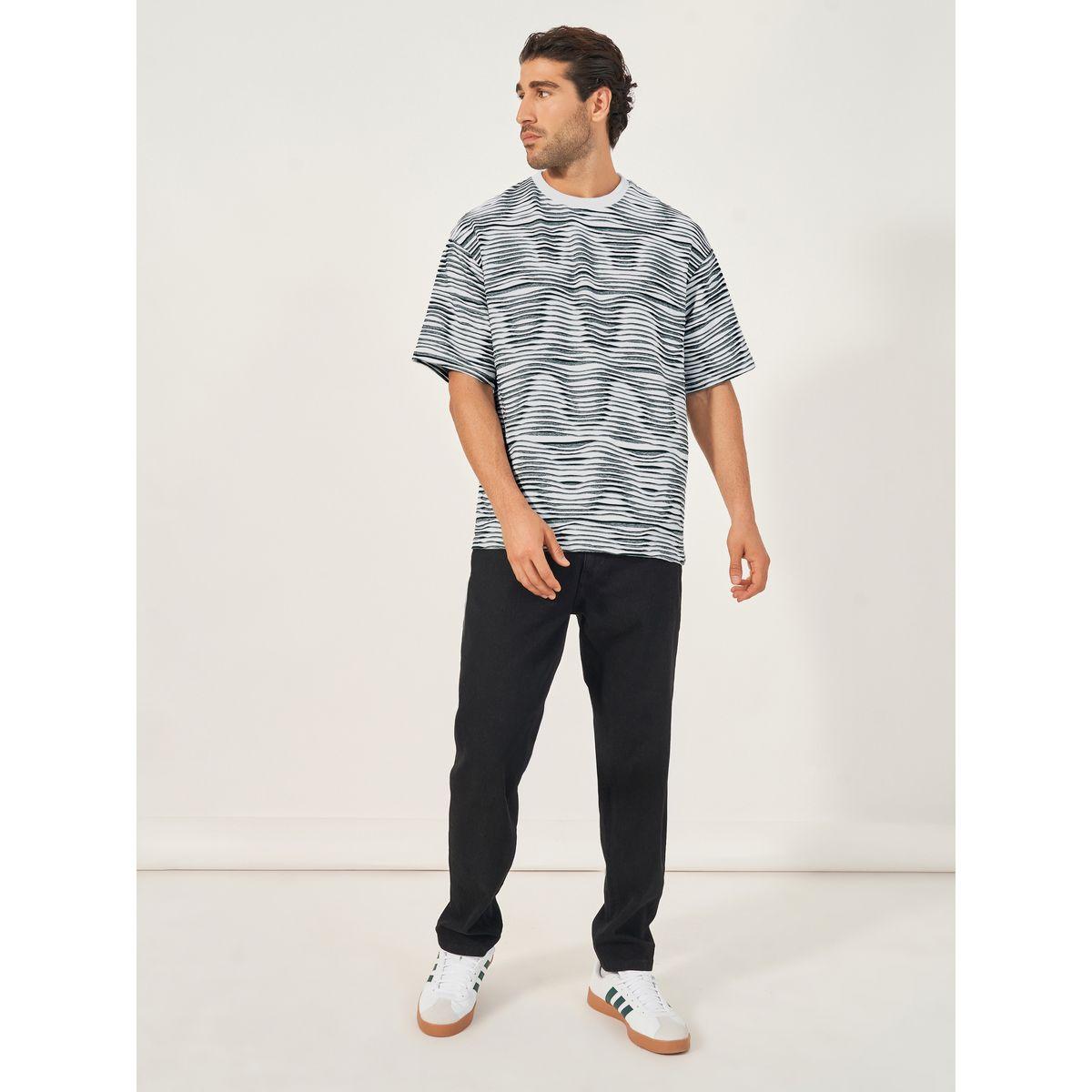 Styli Striped Wave Knit Boxy T-Shirt-men-clothing-tshirtsandpolos-tshirts-image-2