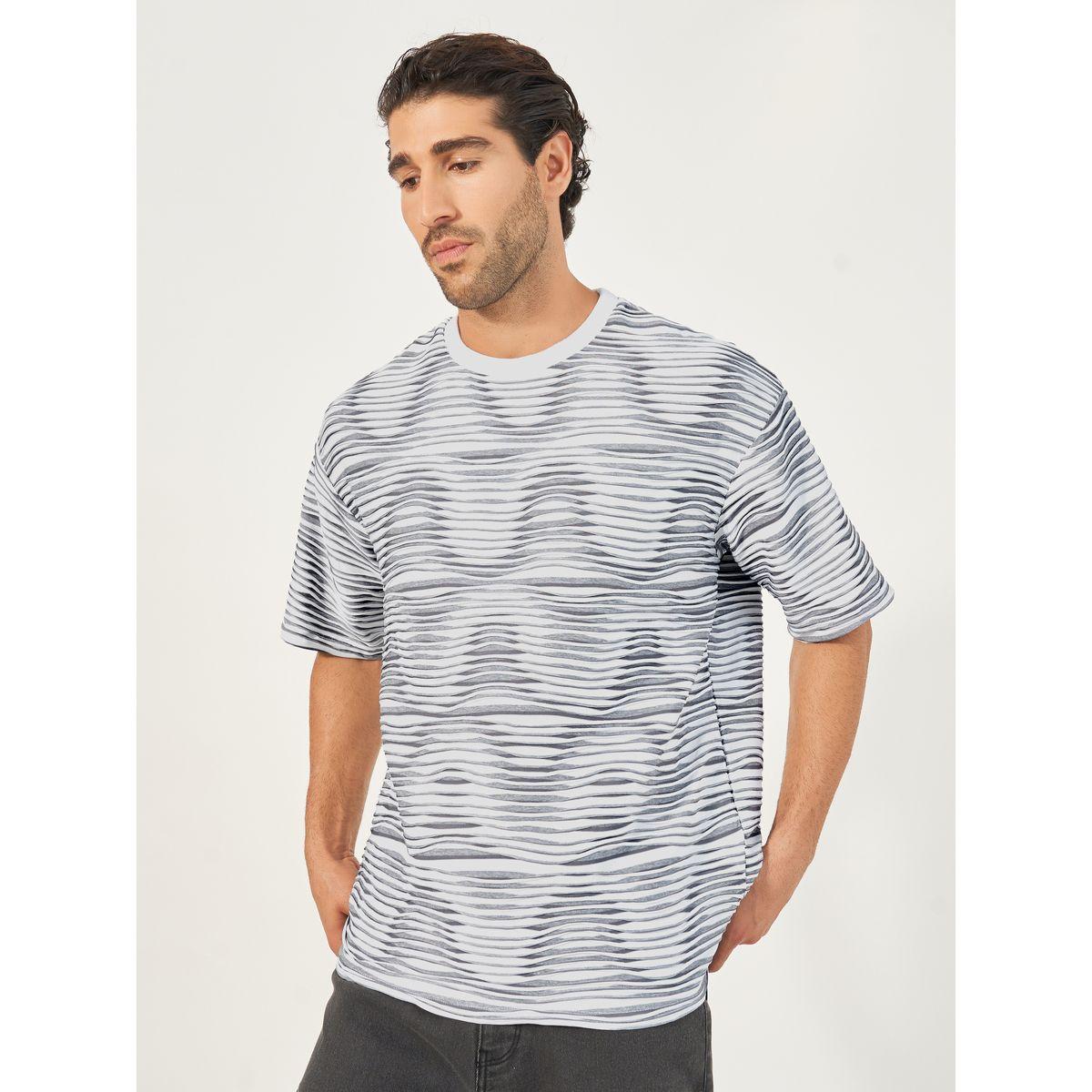 Styli Striped Wave Knit Boxy T-Shirt-men-clothing-tshirtsandpolos-tshirts-image-1