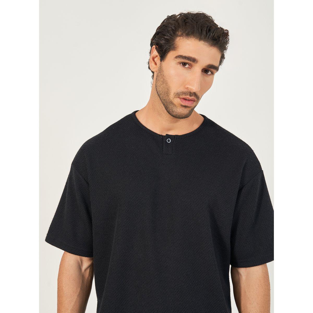 تيشيرت فضفاض بتفاصيل محبوكة-men-clothing-tshirtsandpolos-tshirts-image-1