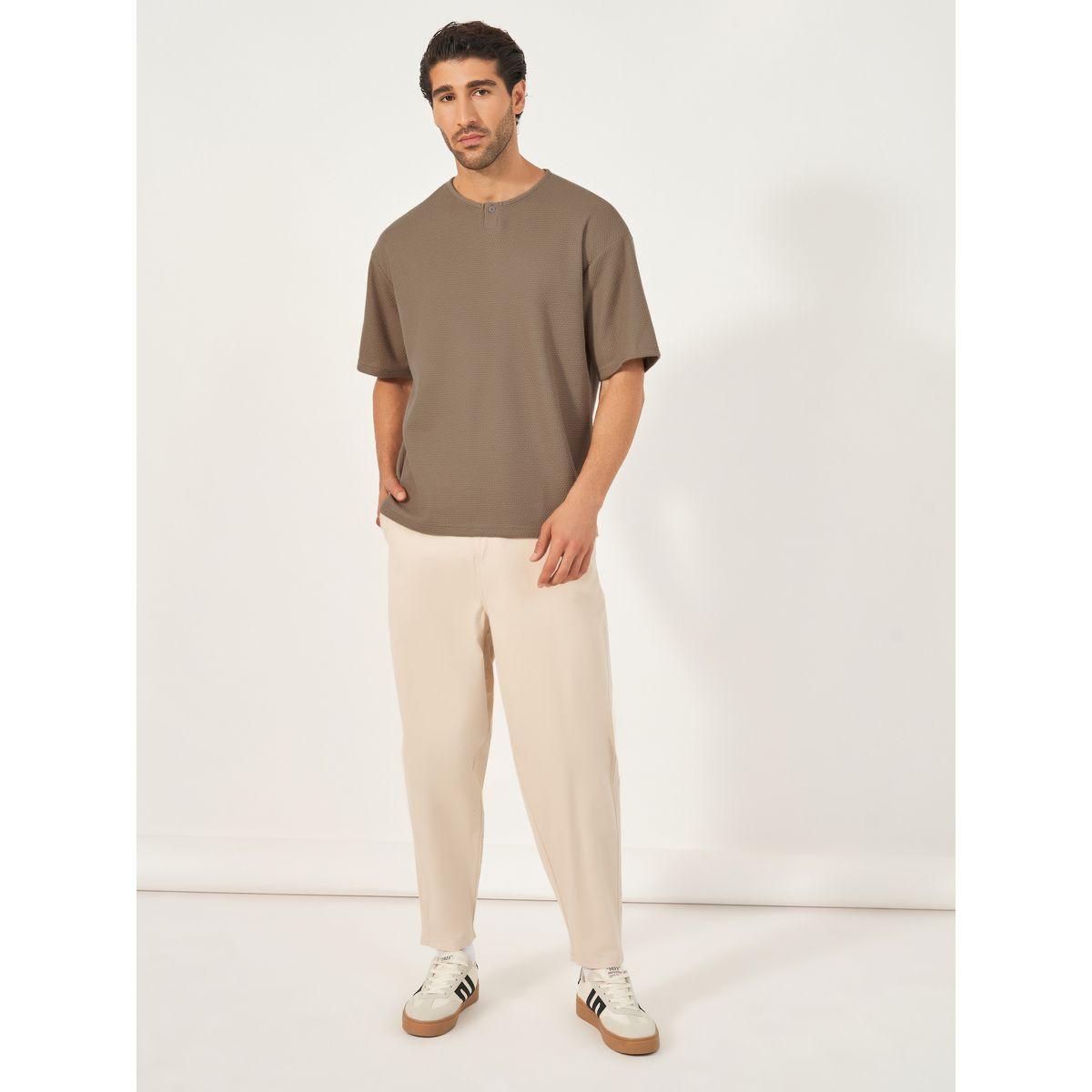 Styli Oversized Honeycomb Textured Knit T-Shirt-men-clothing-tshirtsandpolos-tshirts-image-2