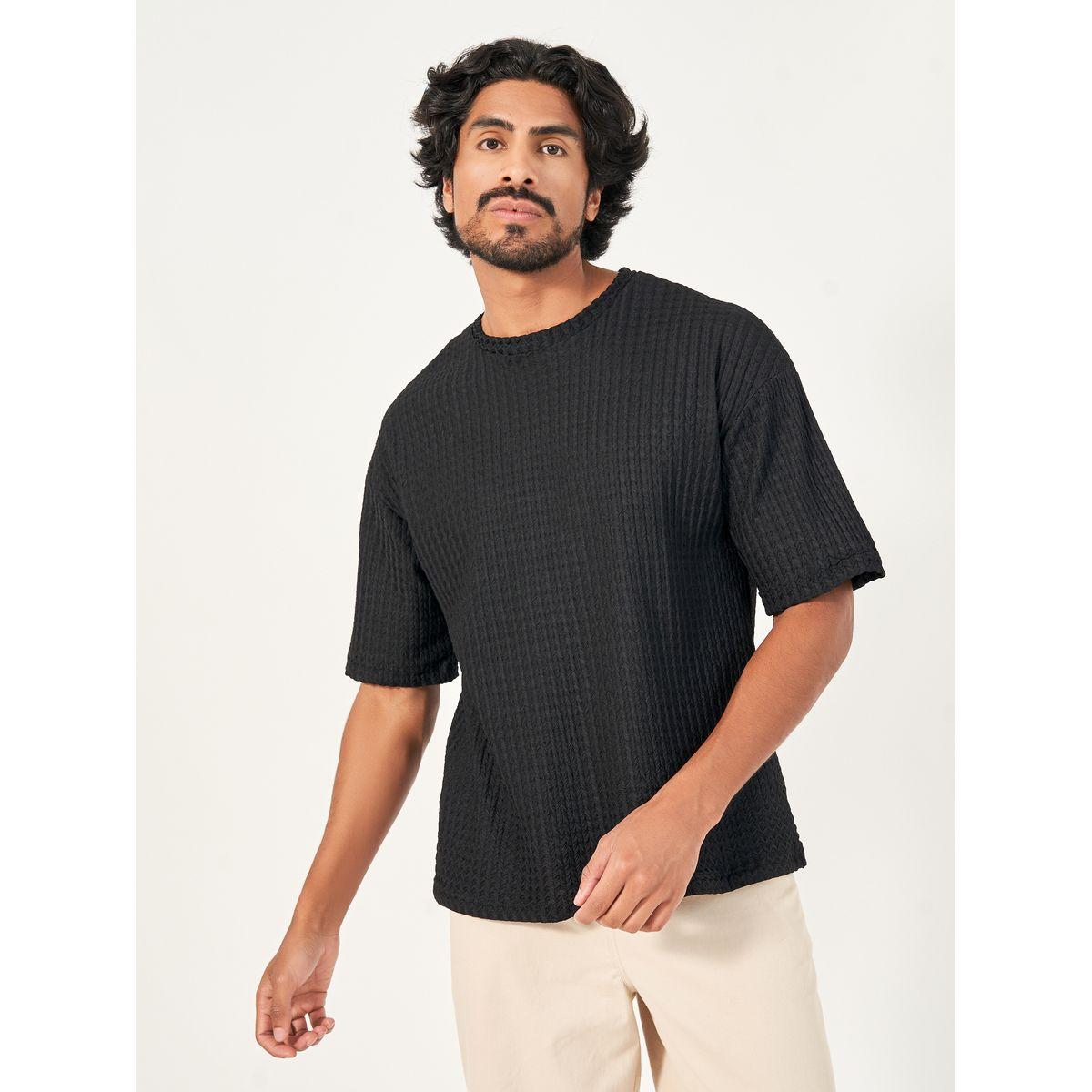 Styli Textured Knit Boxy Fit T-Shirt-men-clothing-tshirtsandpolos-tshirts-image-1