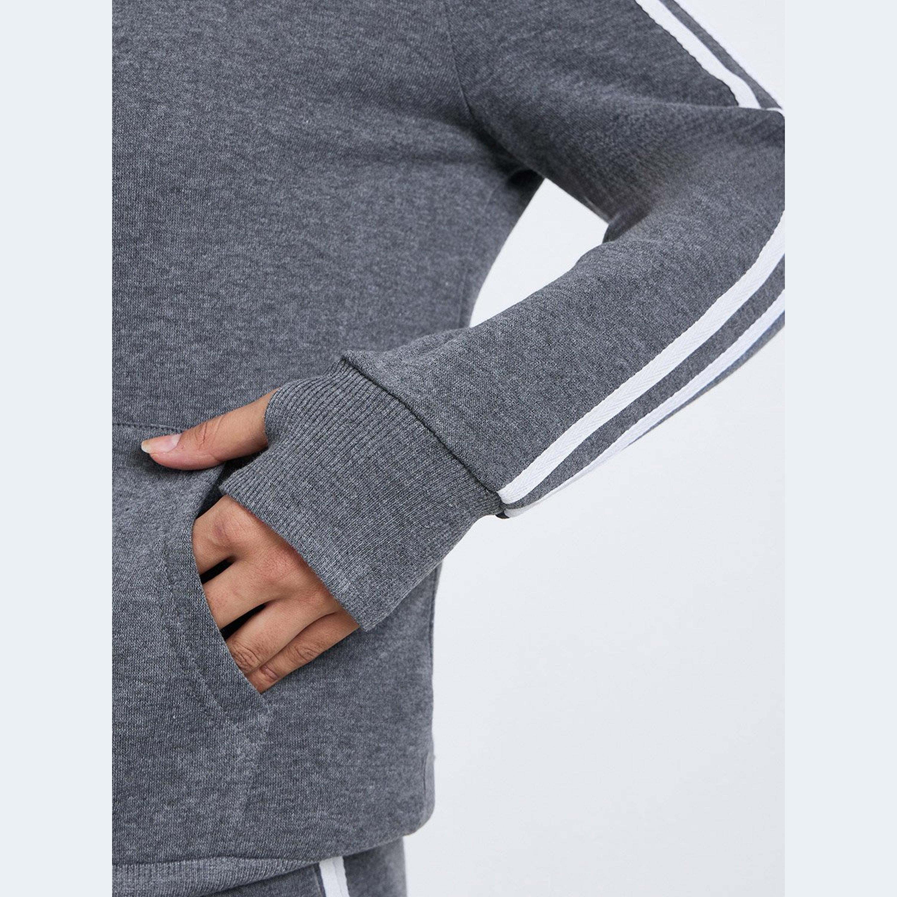Styli Contrast Stripe Detail Front Zip Jacket and Pants Co-Ords-women-clothing-coordsets-image-5