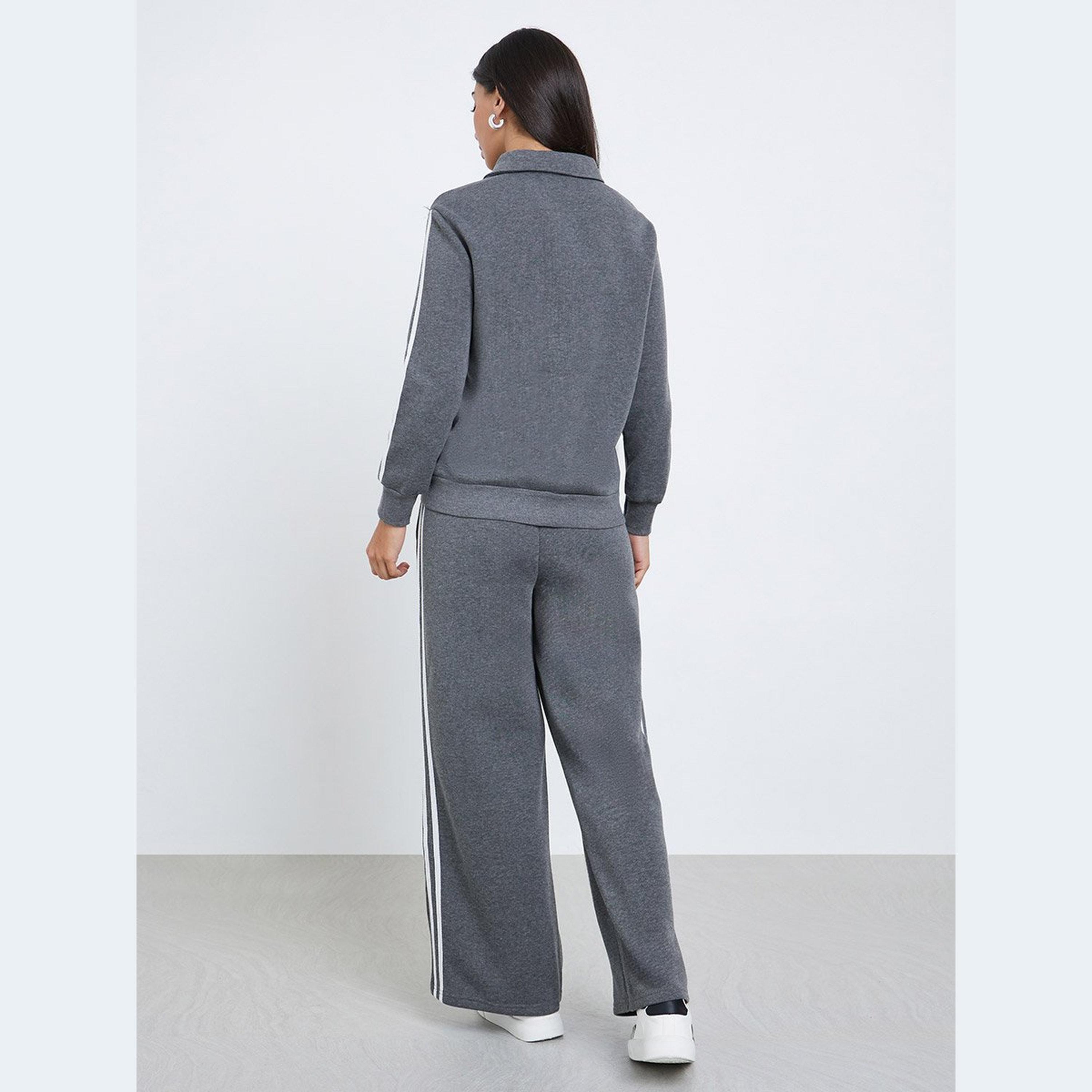 Styli Contrast Stripe Detail Front Zip Jacket and Pants Co-Ords-women-clothing-coordsets-image-6