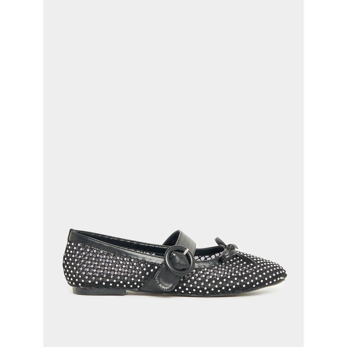 Styli Bow Design Embellished Ballerina Shoes-women-shoes-loafersandmoccasins-image-1