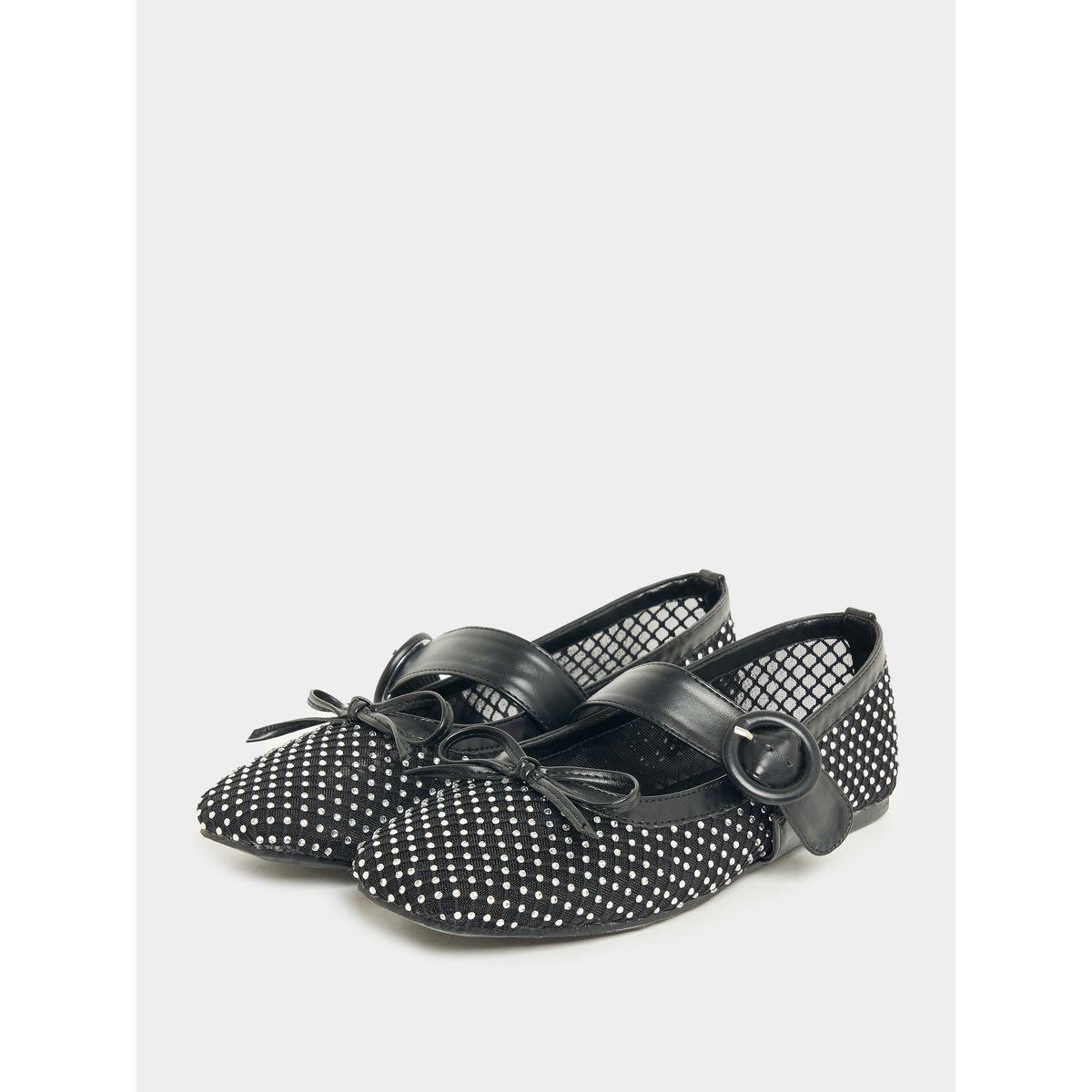 Styli Bow Design Embellished Ballerina Shoes-women-shoes-loafersandmoccasins-image-2