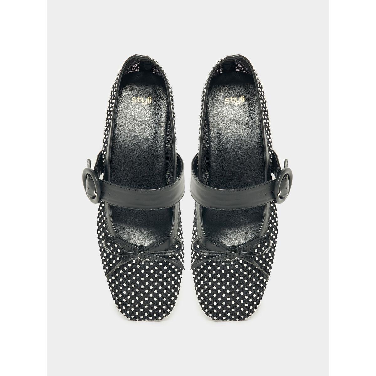 Styli Bow Design Embellished Ballerina Shoes-women-shoes-loafersandmoccasins-image-5