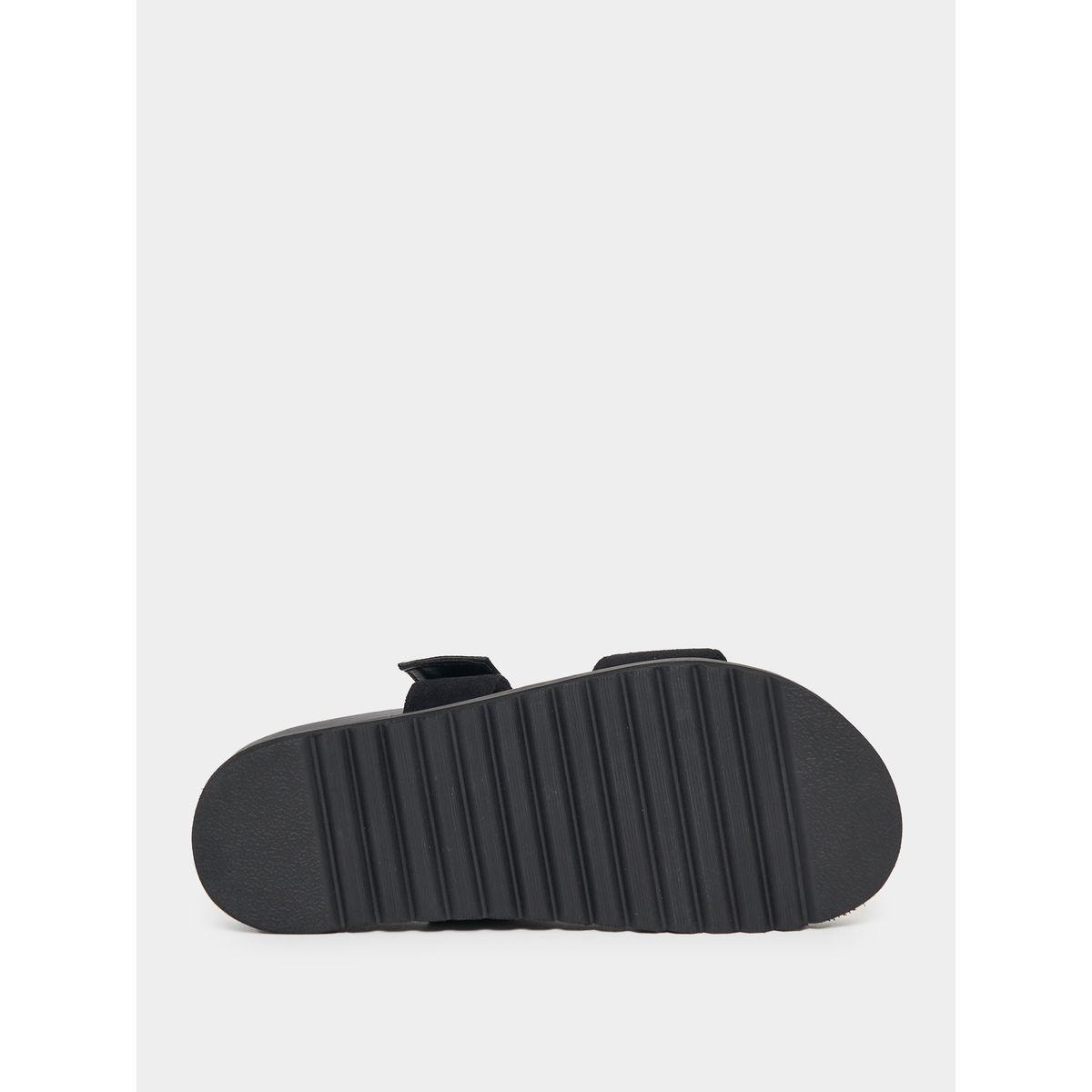 Styli Velvet Double Strap Sandals-women-shoes-sandals-flats-image-6