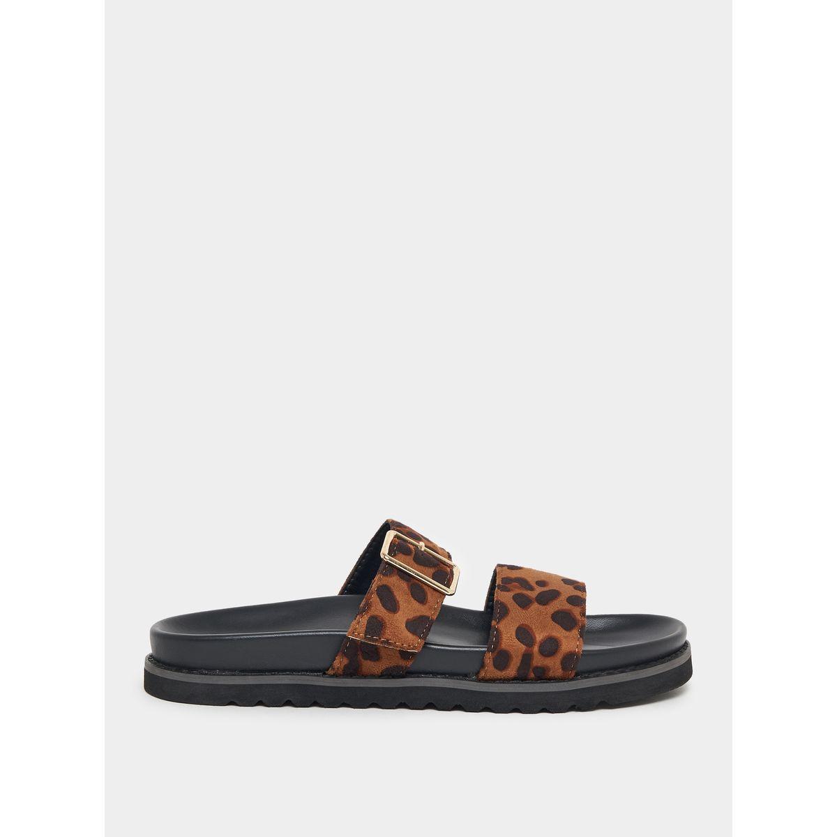 صندل بتفاصيل مخمل وسيور مزدوجة-women-shoes-sandals-flats-image-1