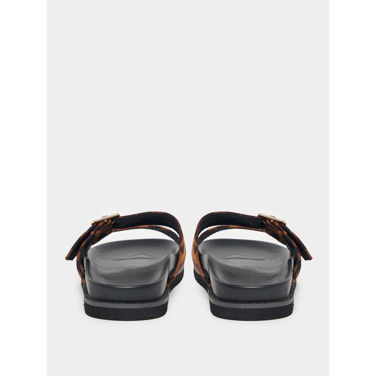 Styli Velvet Double Strap Animal Print Sandals-women-shoes-sandals-flats-image-3