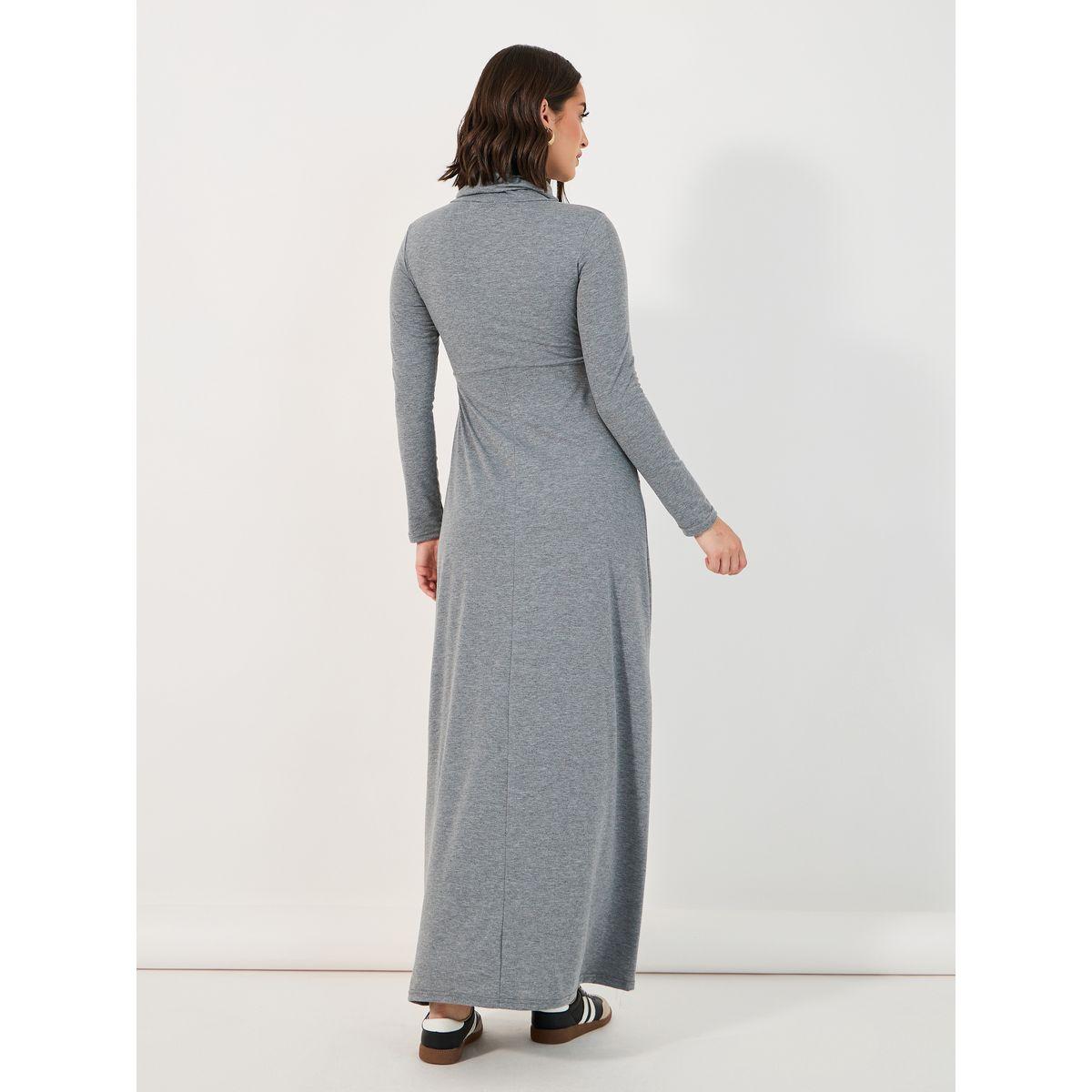 فستان طويل سادة بياقة ملفوفة وجيب-women-clothing-dresses-image-6