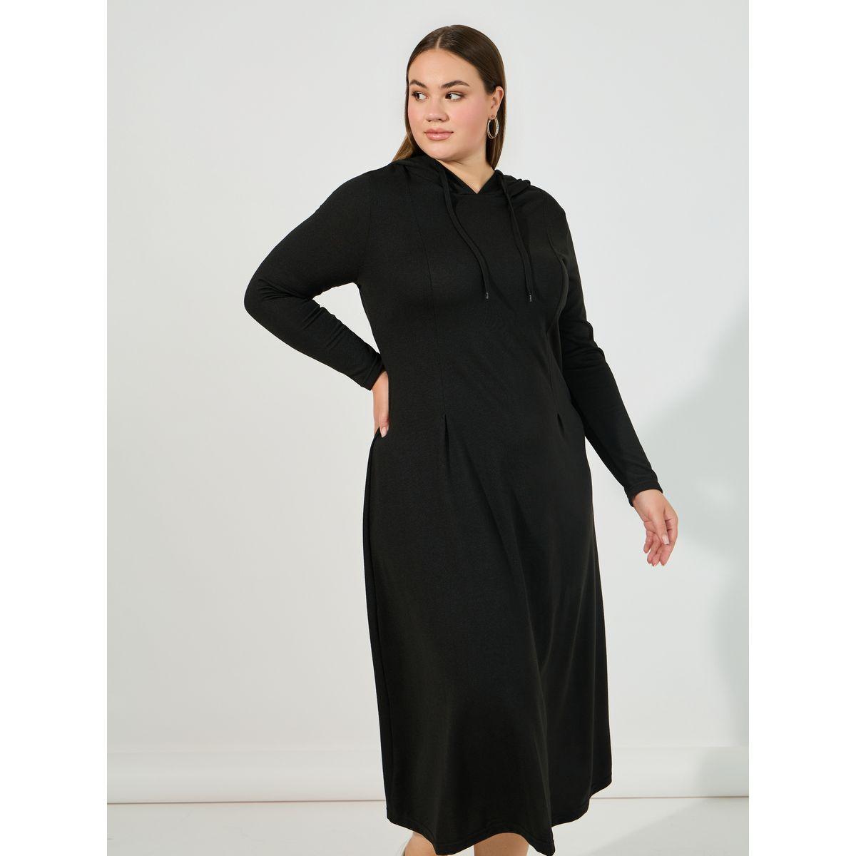 Styli Plus Size Knitted Long Sleeves Sweatshirt Midi Dress-women-clothing-dresses-image-6
