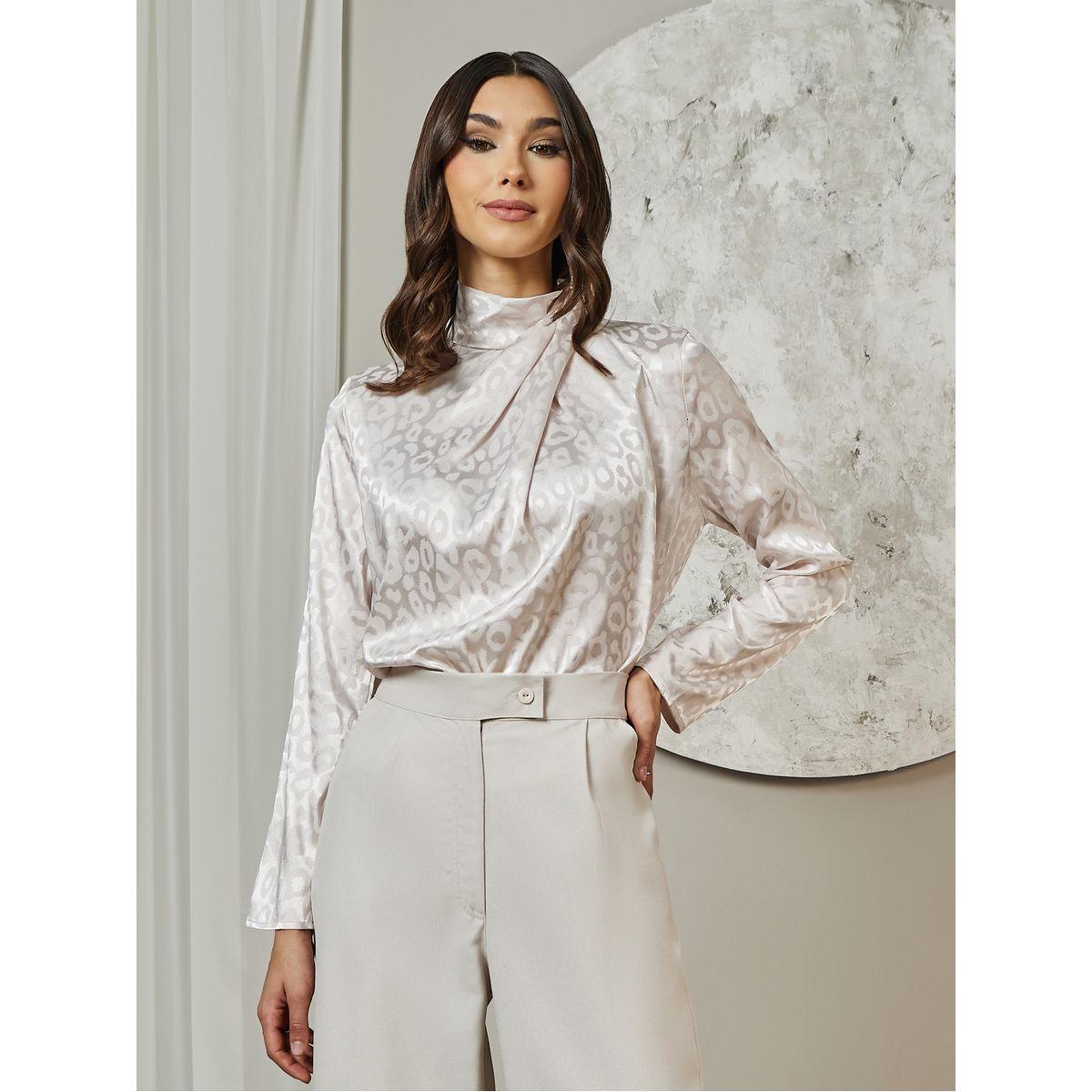 Styli Limited Burnout Texture High Neck Twisted Top-women-clothing-shirtsandblouses-blouses-image-1