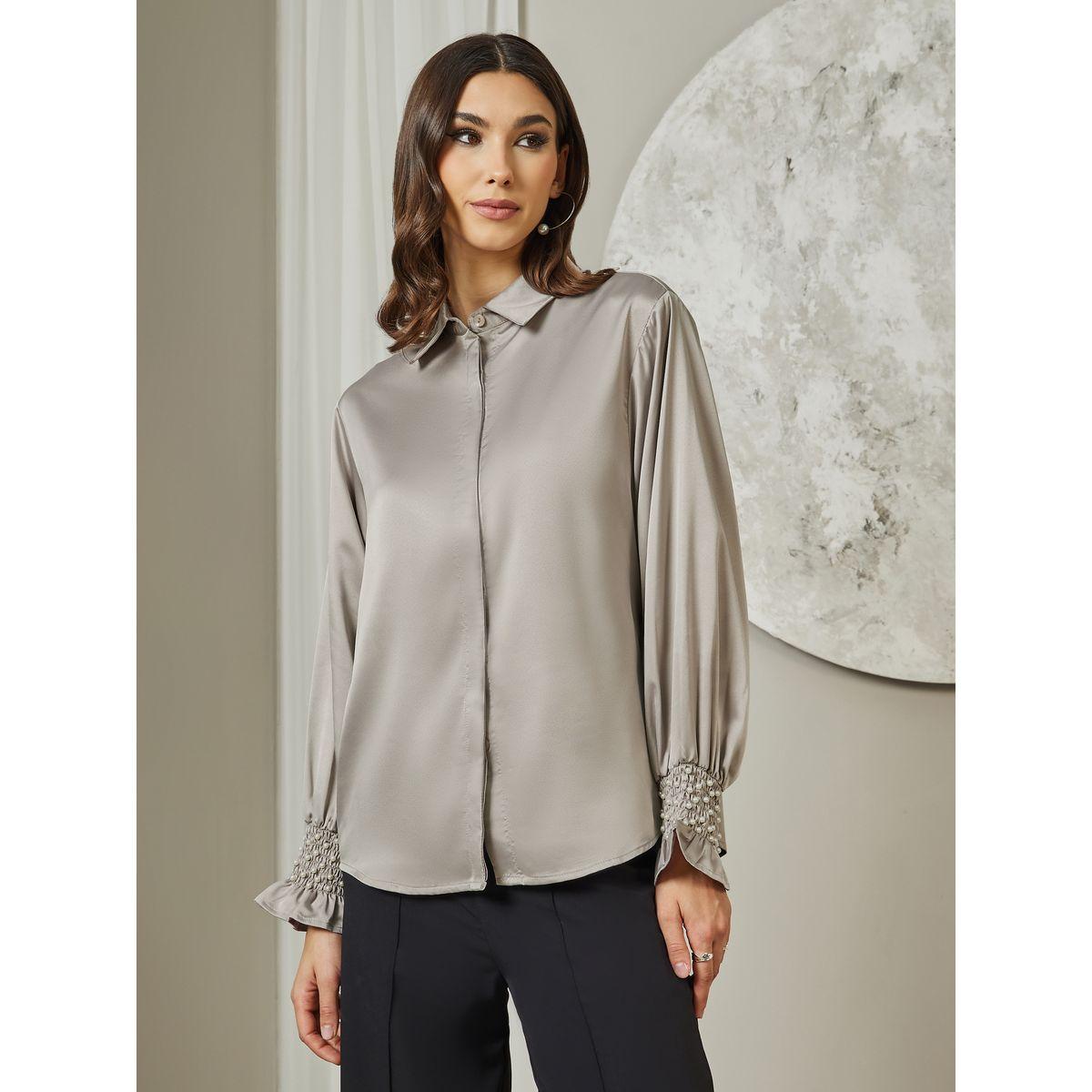Styli Limited Embellished Cuffed Sleeves Relaxed Fit Satin Shirt-women-clothing-shirtsandblouses-shirts-image-3