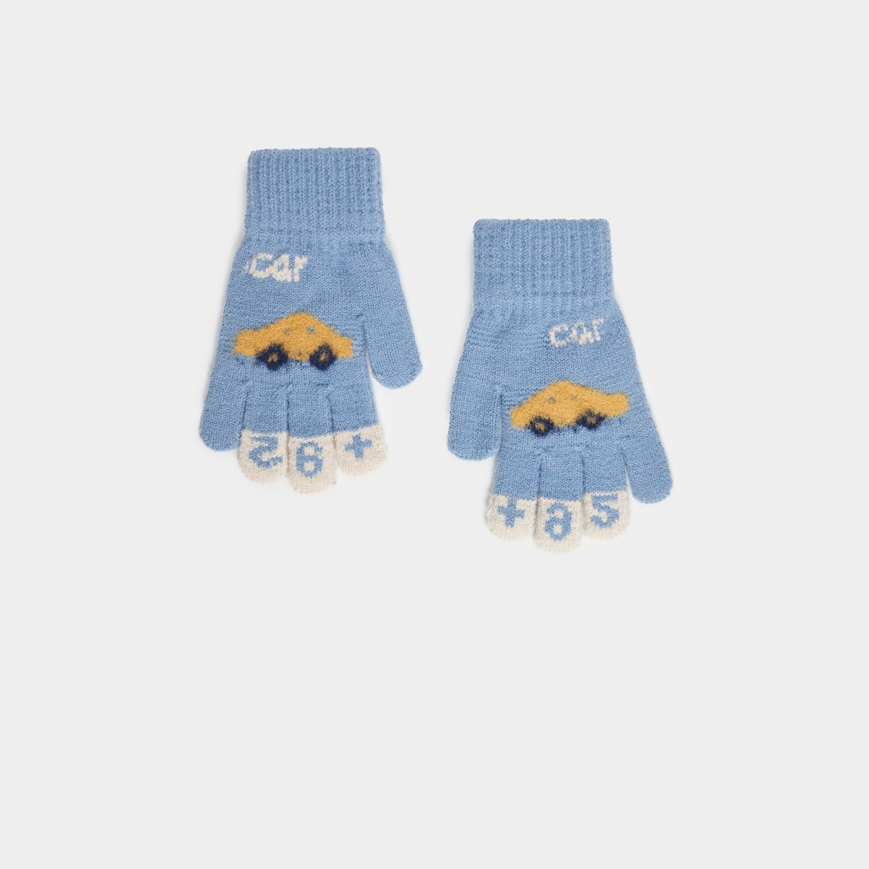 Styli Car Pattern Knitted Warm Gloves-women-winterwear-gloves-image-1
