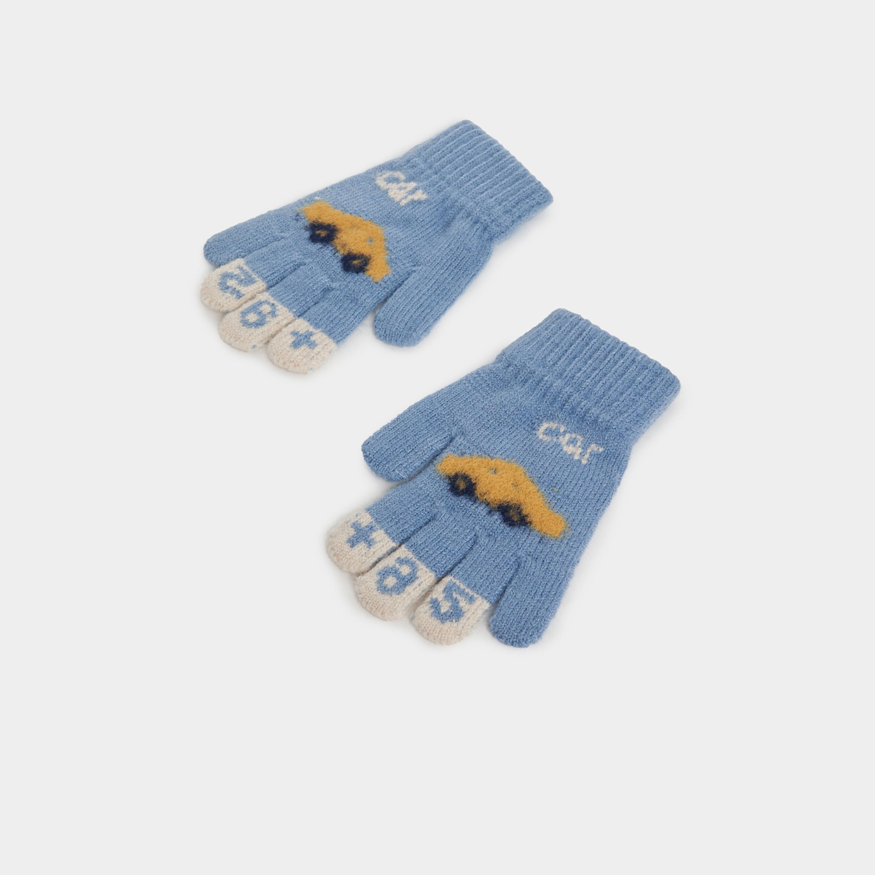 Styli Car Pattern Knitted Warm Gloves-women-winterwear-gloves-image-2