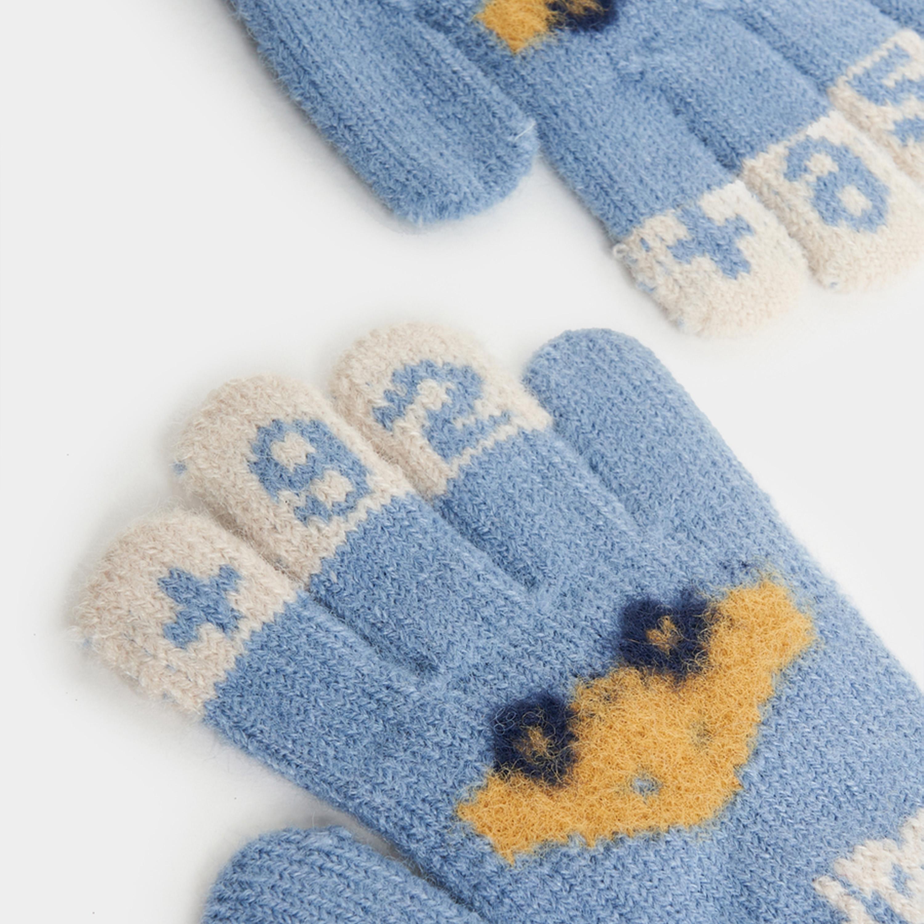 Styli Car Pattern Knitted Warm Gloves-women-winterwear-gloves-image-4