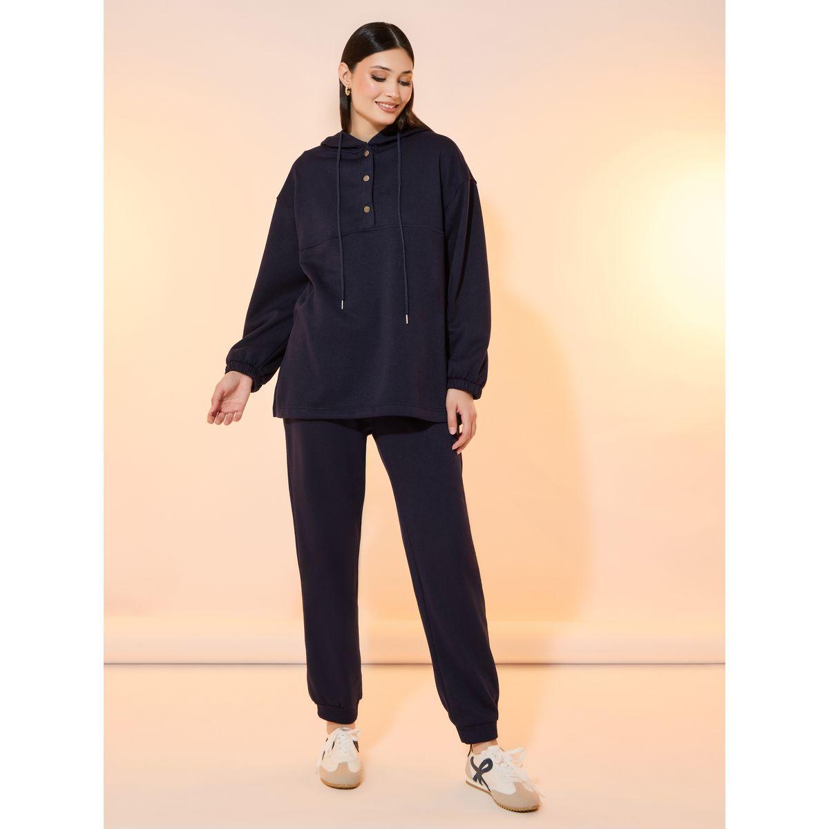 Take Two Button Detail Relaxed Fit Hoodie and Joggers Co-Ords-women-clothing-coordsets-image-1