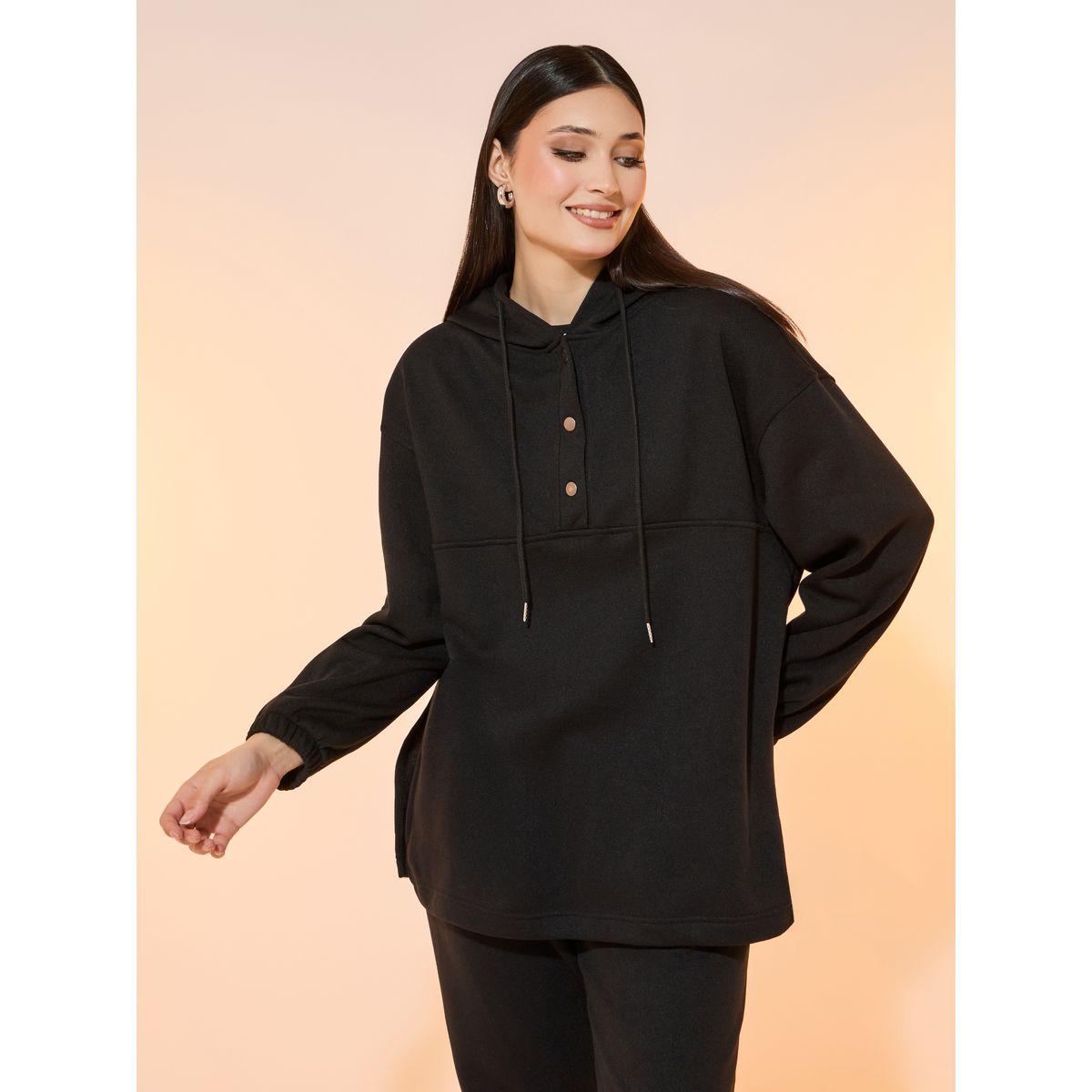 Take Two Longline Button Detail Hoodie and Joggers Co-Ords-women-clothing-coordsets-image-3