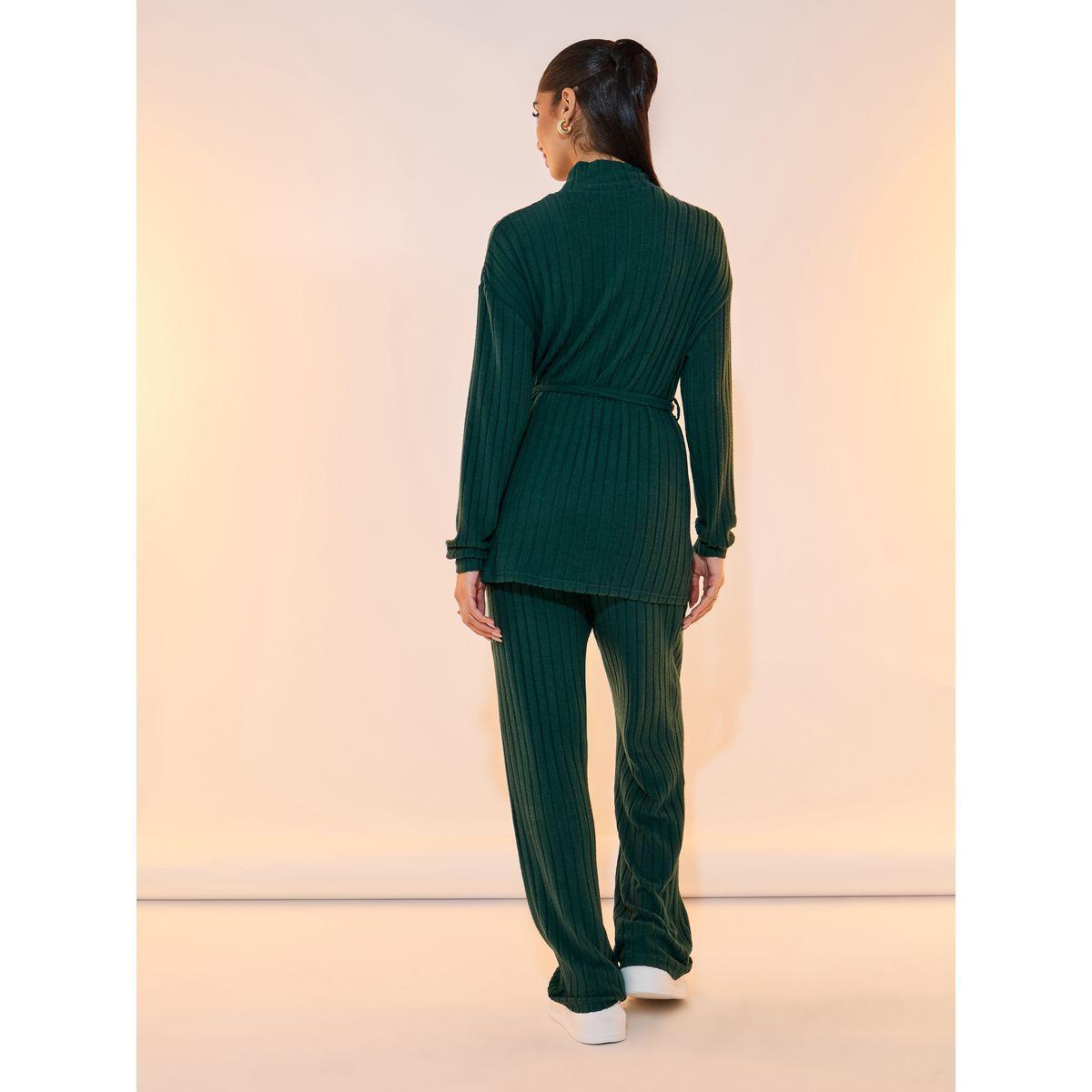 Take Two Solid Rid Knitted Turtle Neck Top and Pants Co-Ords Set-women-clothing-coordsets-image-4