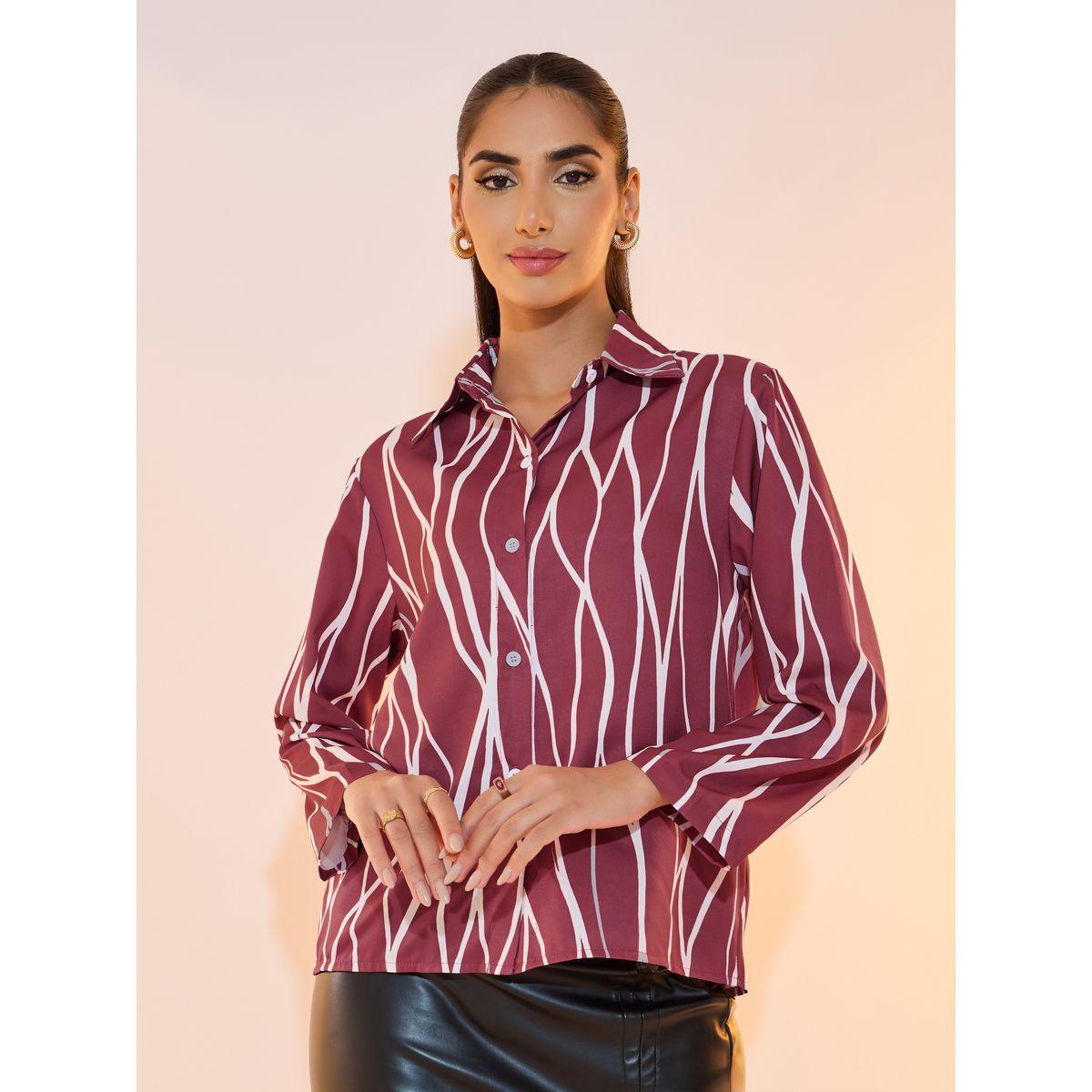 Take Two Abstract Print Long Sleeves Shirts-women-clothing-shirtsandblouses-shirts-image-1