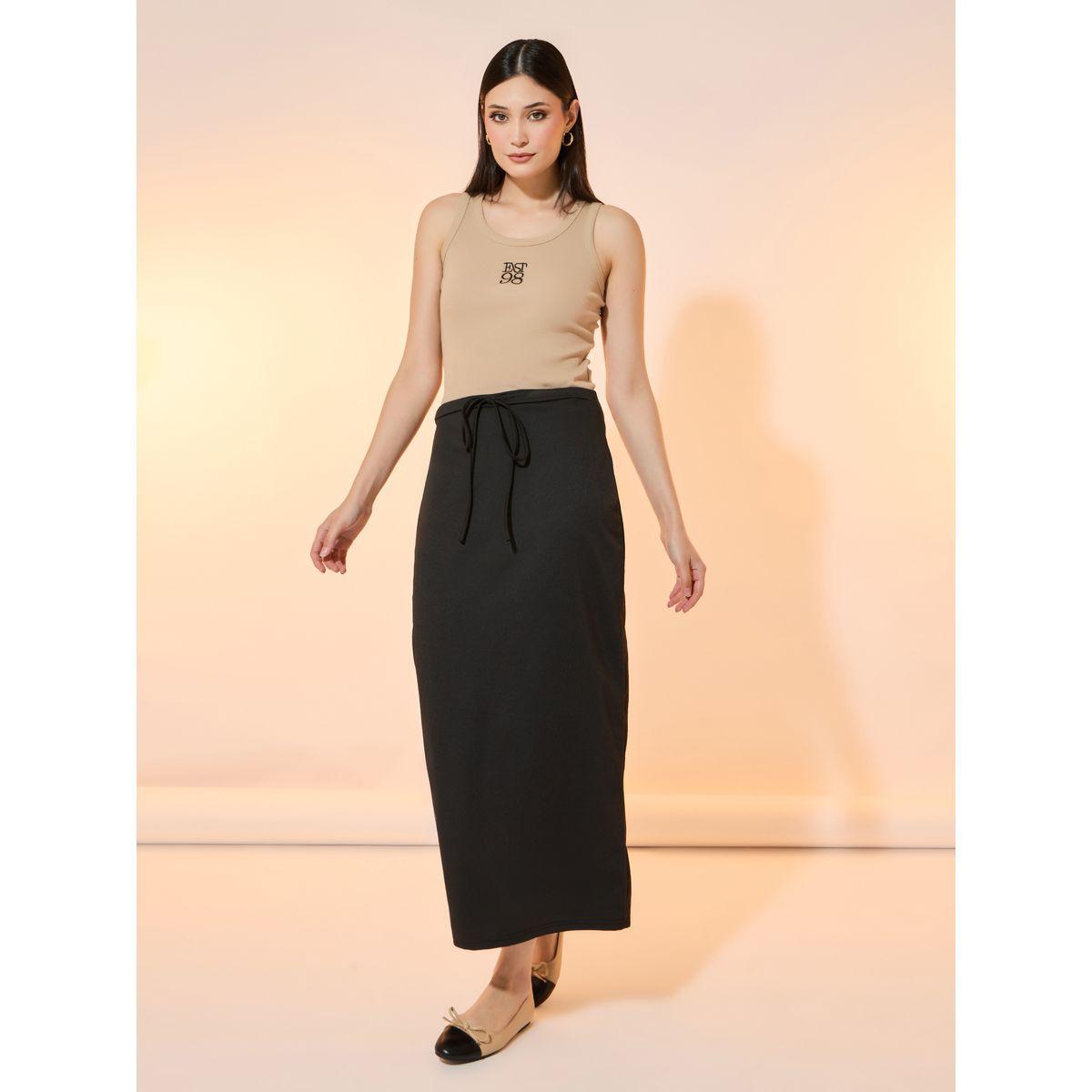Take Two Solid Back Slit Midi Skirt with Drawstring-women-clothing-bottoms-skirts-image-3