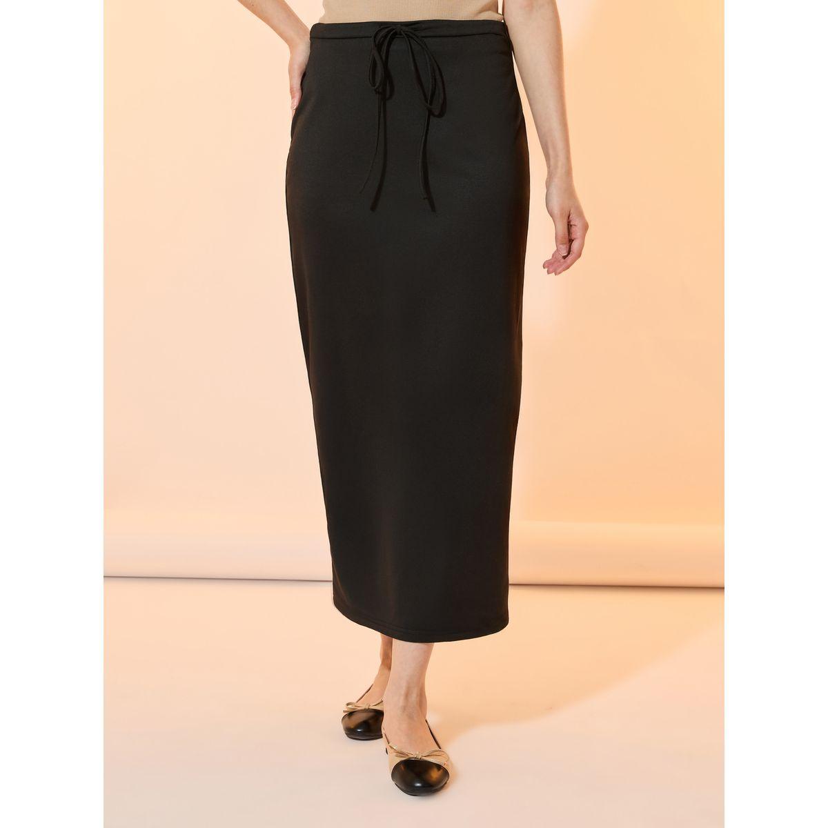 Take Two Solid Back Slit Midi Skirt with Drawstring-women-clothing-bottoms-skirts-image-4