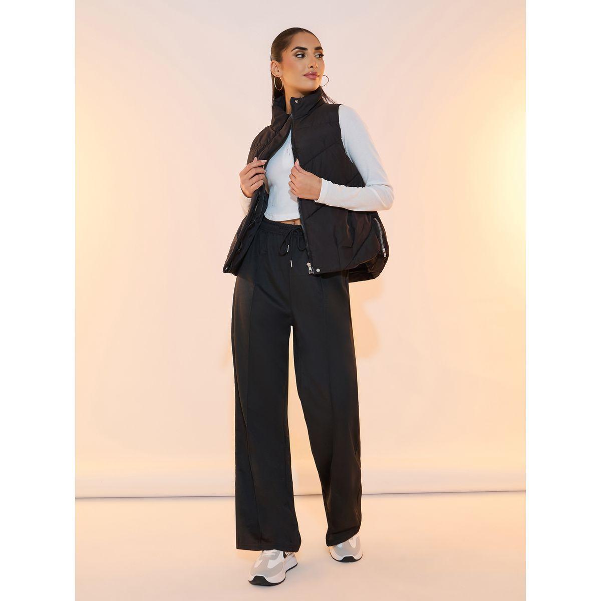 Take Two Solid Pintuck Detail Wide Leg Sweatpants with Drawstring-women-clothing-bottoms-trousers-image-1