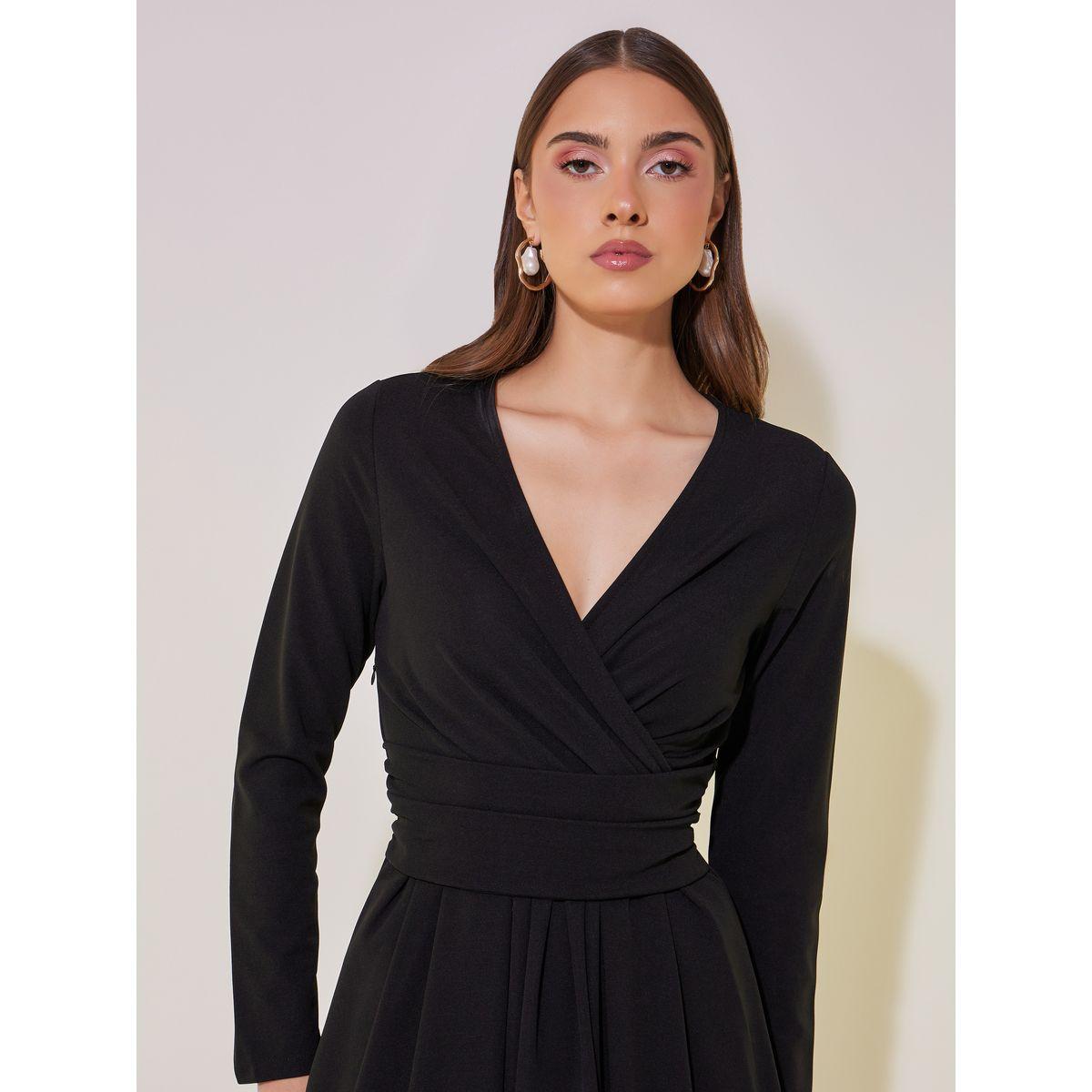 Take Two Solid Wrap Front Midi Dress with Tie-Up Back-women-clothing-dresses-image-4