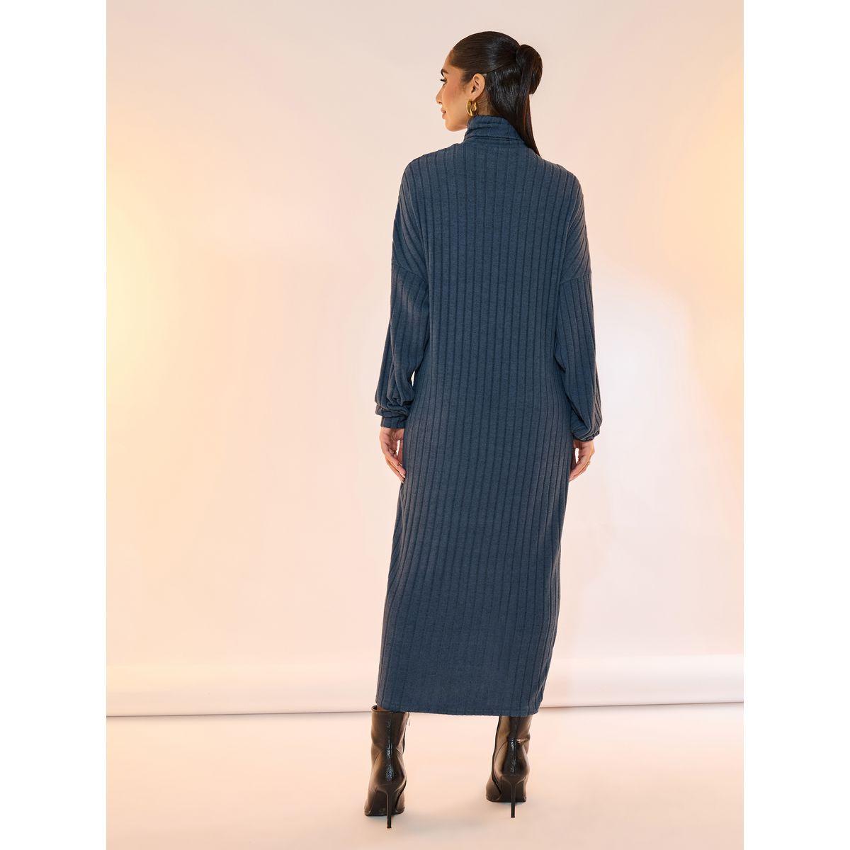 Take Two Ribbed Turtle Neck Front Slit Midi Dress-women-clothing-dresses-image-6