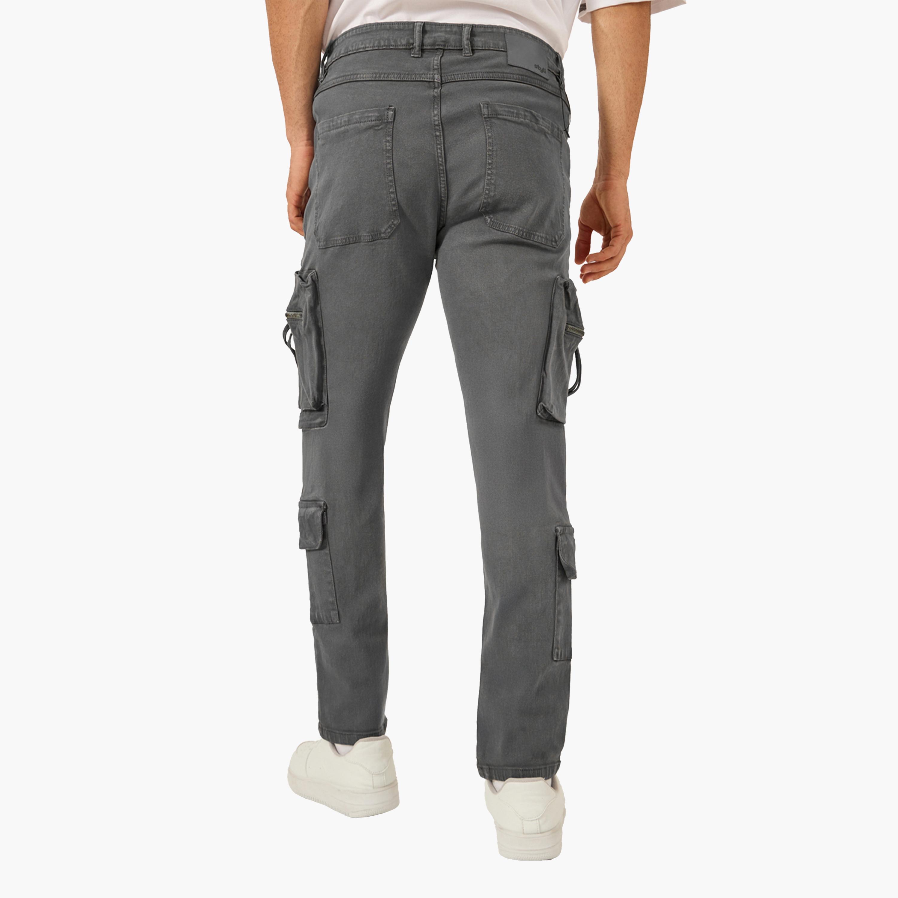 Styli Overdyed Straight Fit Cargo Jeans-men-clothing-bottoms-jeans-image-4